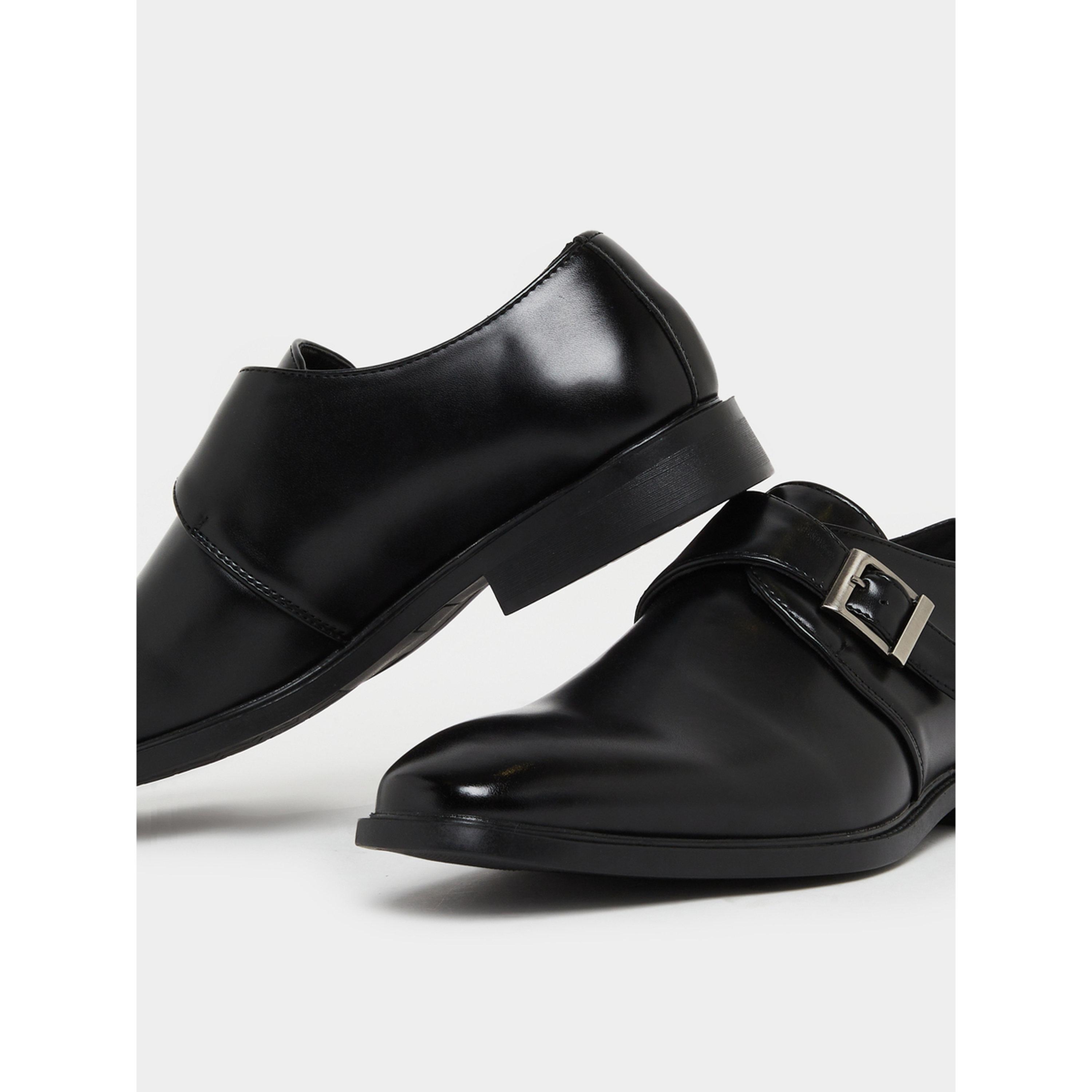 Styli Men Black Leather Monk Strap Formal Shoes-men-shoes-formalshoes-image-3