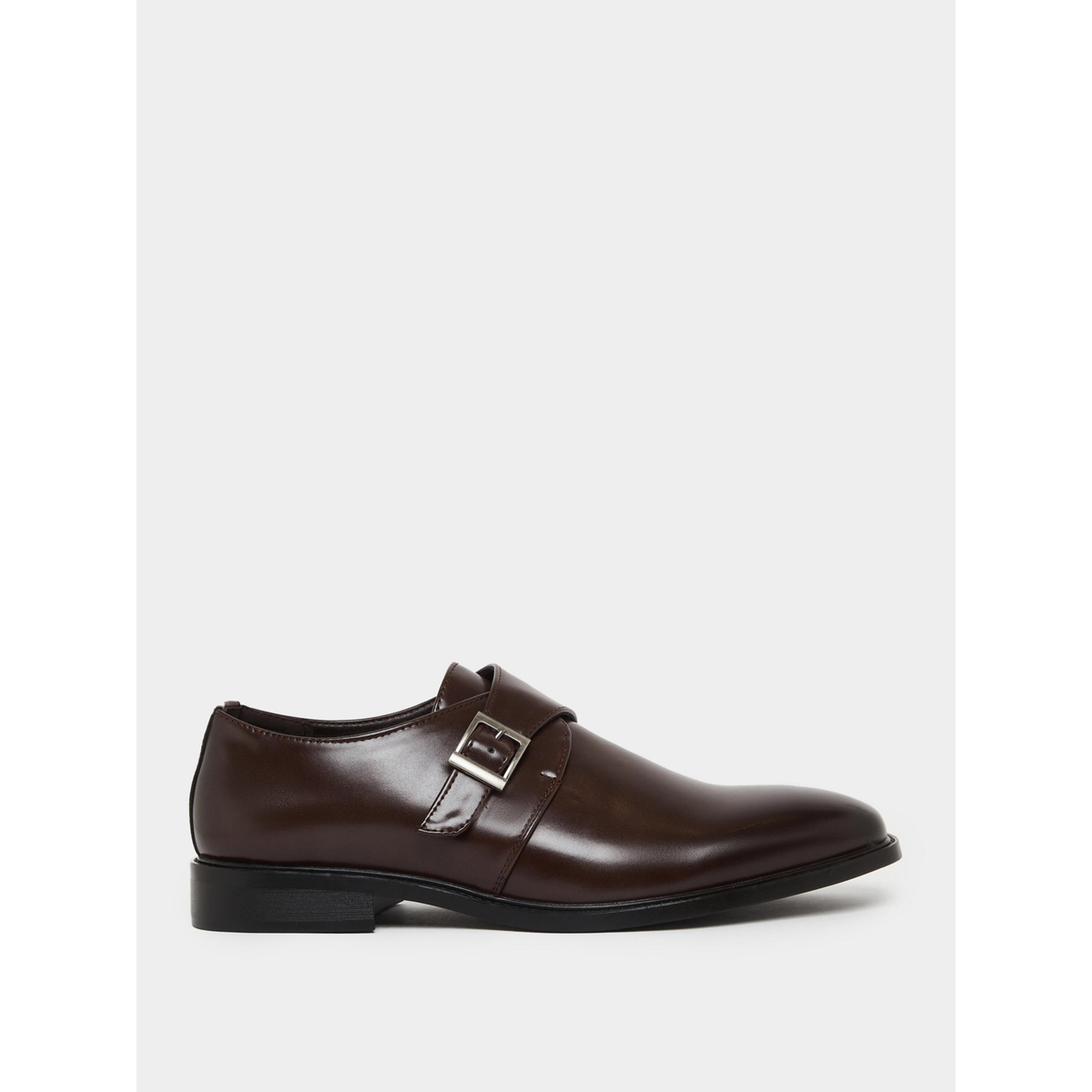 Styli Men Brown Leather Monk Strap Formal Shoes-men-shoes-formalshoes-image-2