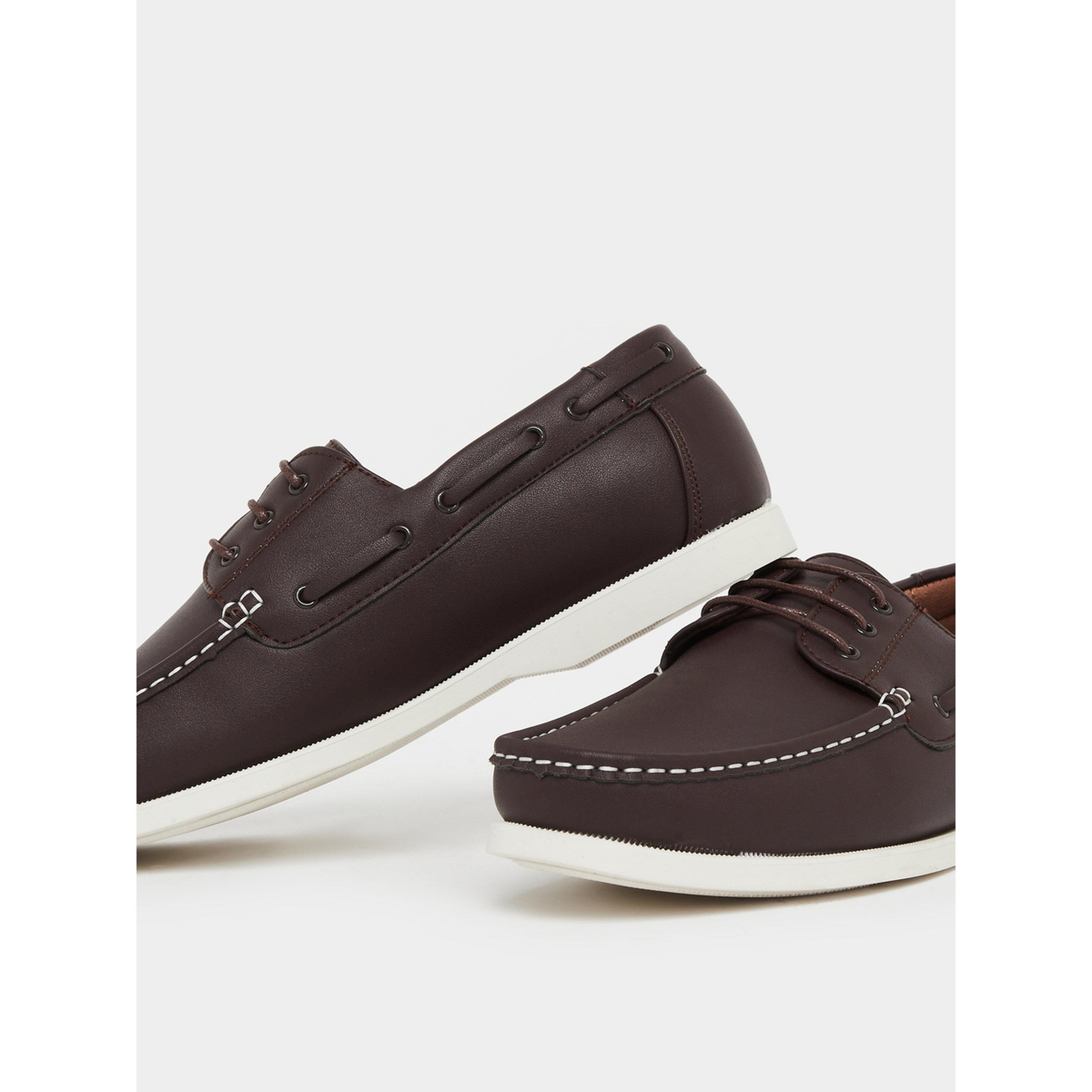 Styli Men Brown Leather Boat Shoes-men-shoes-loafersandmoccasins-image-4
