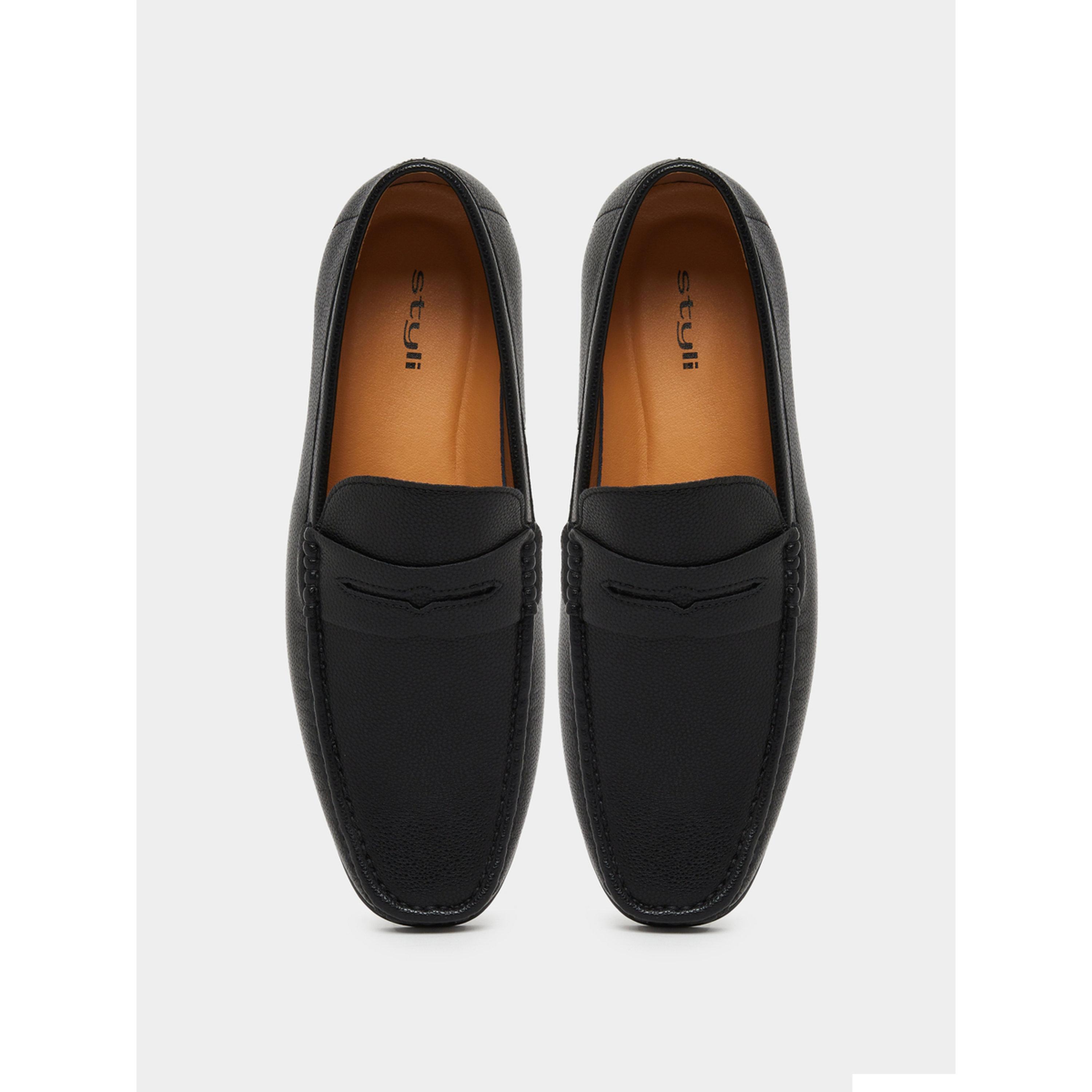 Styli Men Black Leather Formal Loafers-men-shoes-loafersandmoccasins-image-3