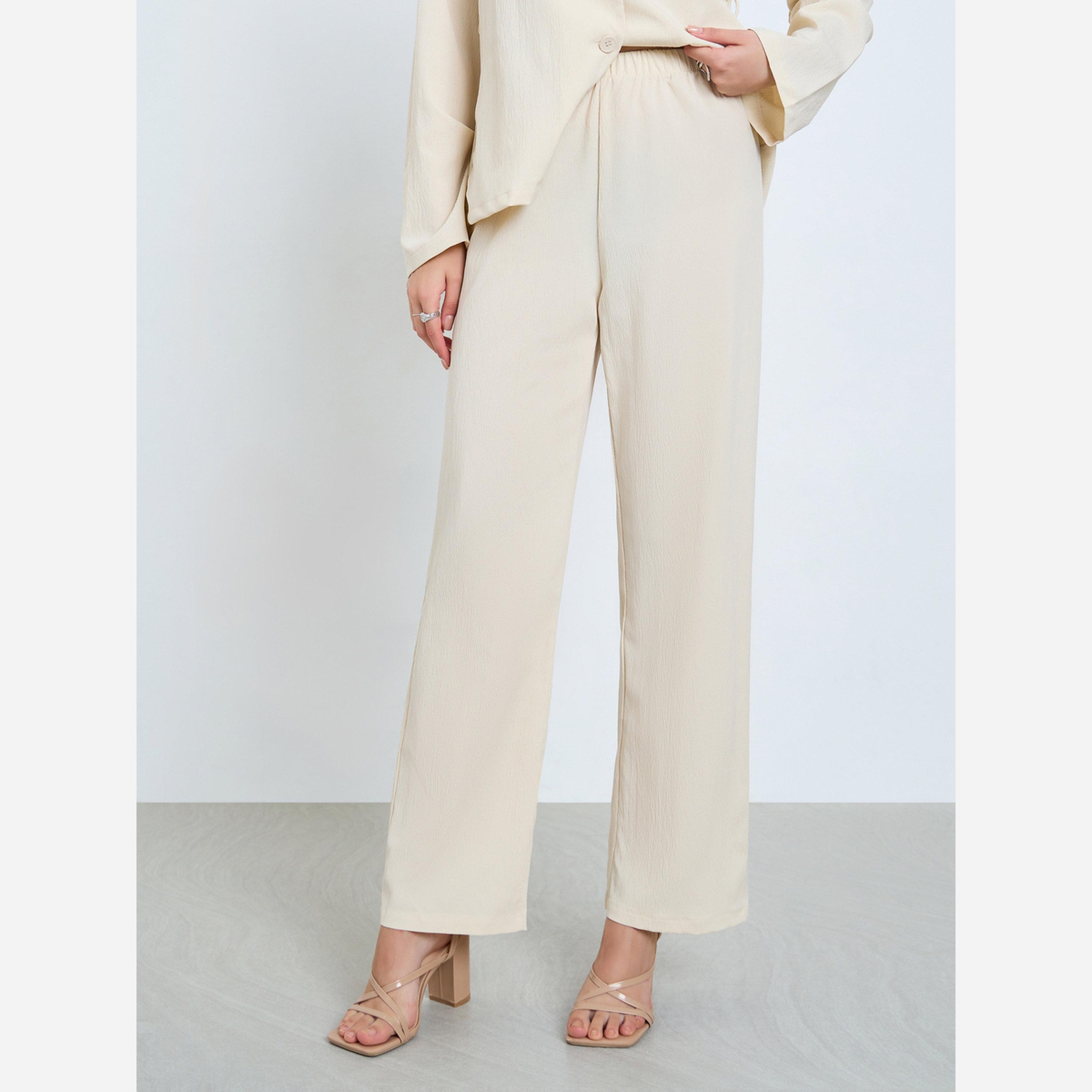 Styli Cream Belted Shirt and Pants Co-Ords-women-clothing-coordsets-image-5