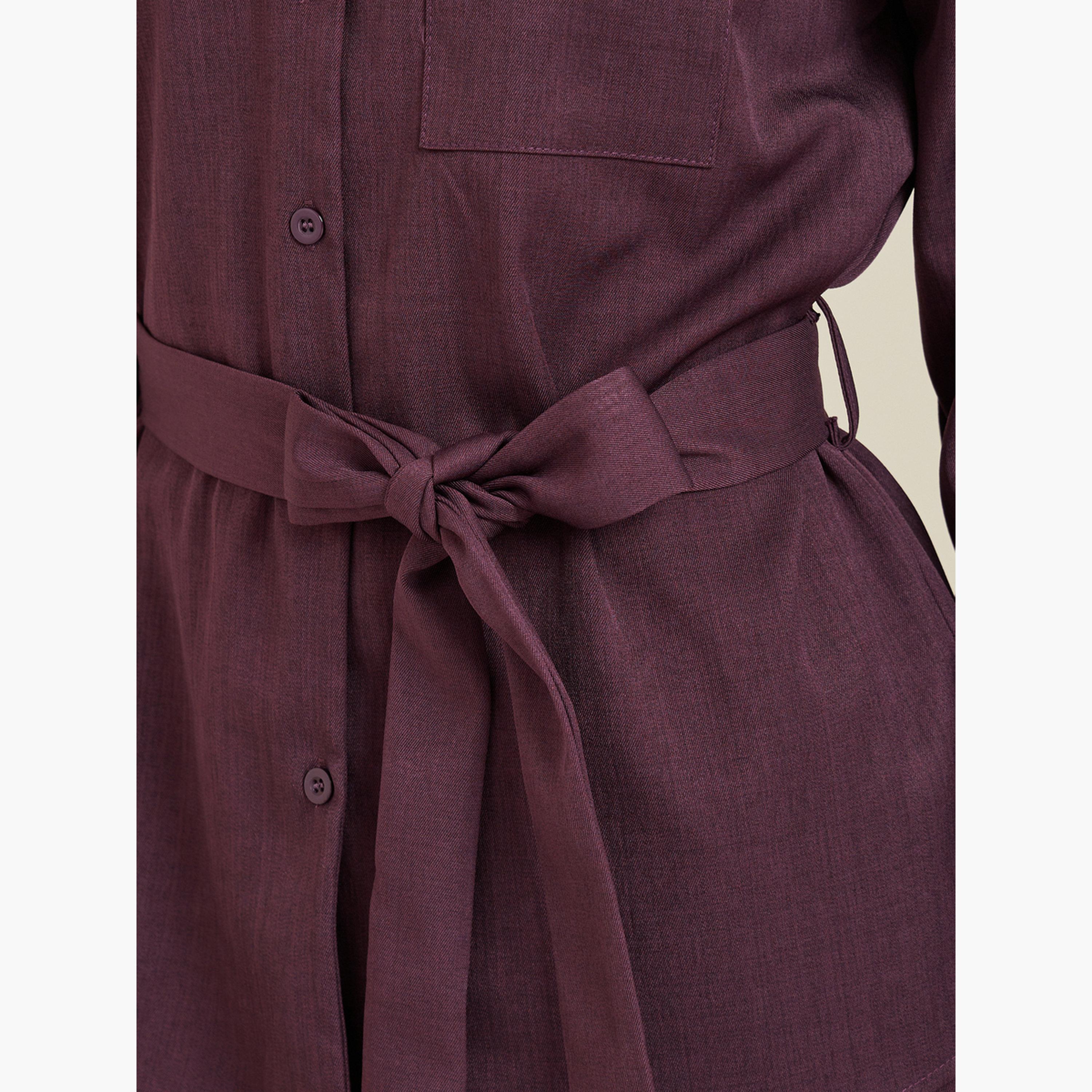 بلوزة بأكمام طويلة ورباط خصر-women-clothing-shirtsandblouses-blouses-image-3