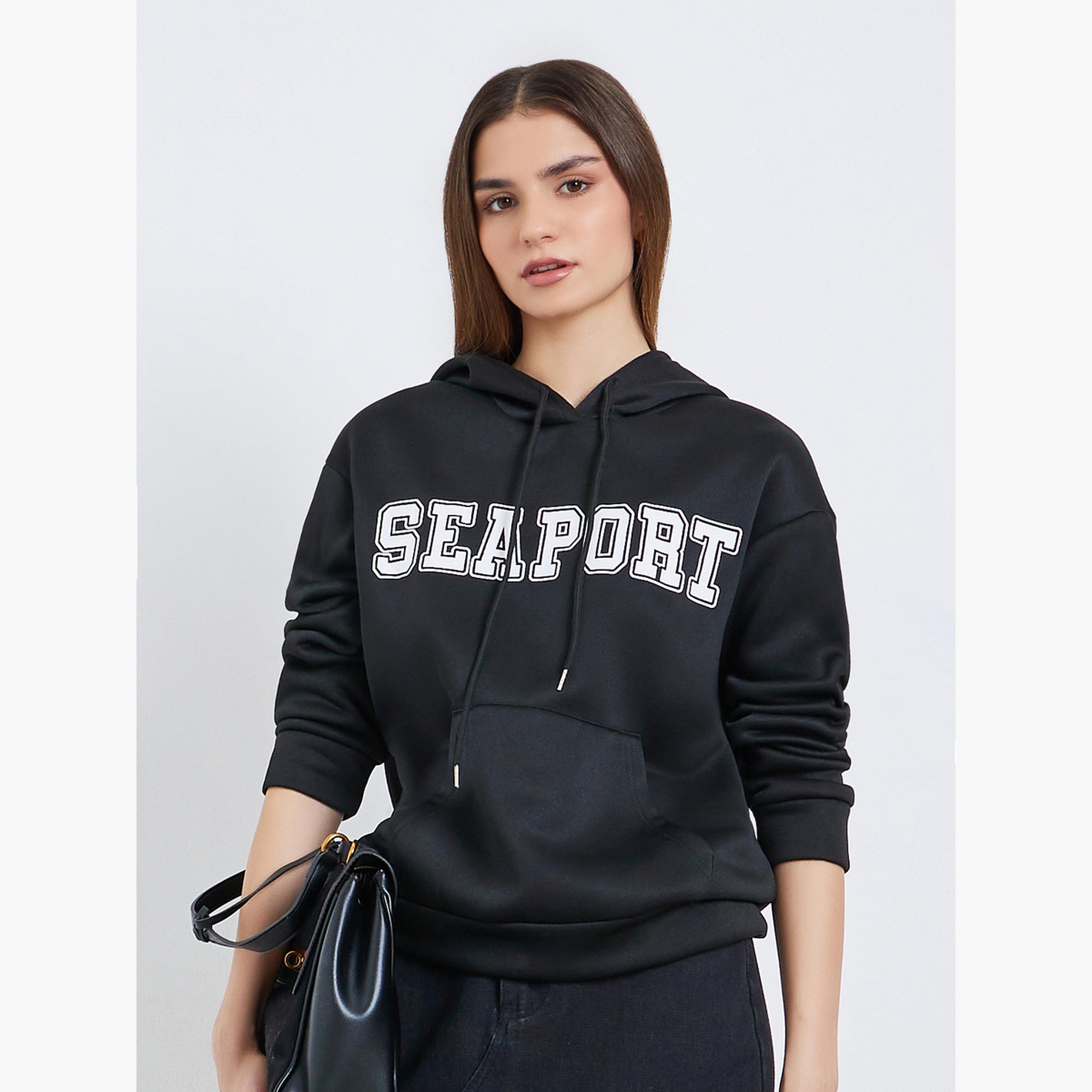 Styli Women Black Graphic Printed Oversize Hoodie-women-clothing-hoodiesandsweatshirts-hoodies-image-1