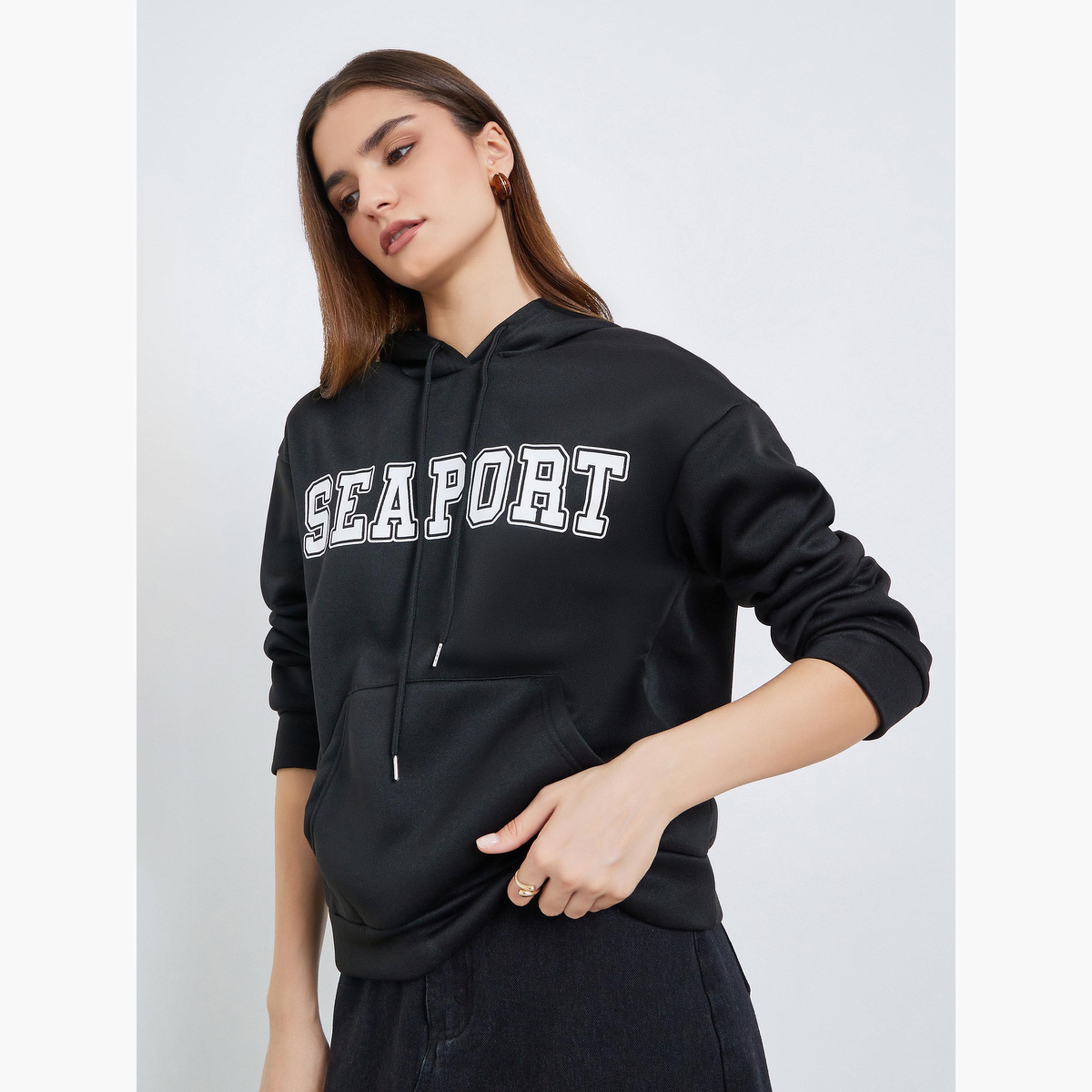 Styli Women Black Graphic Printed Oversize Hoodie-women-clothing-hoodiesandsweatshirts-hoodies-image-3