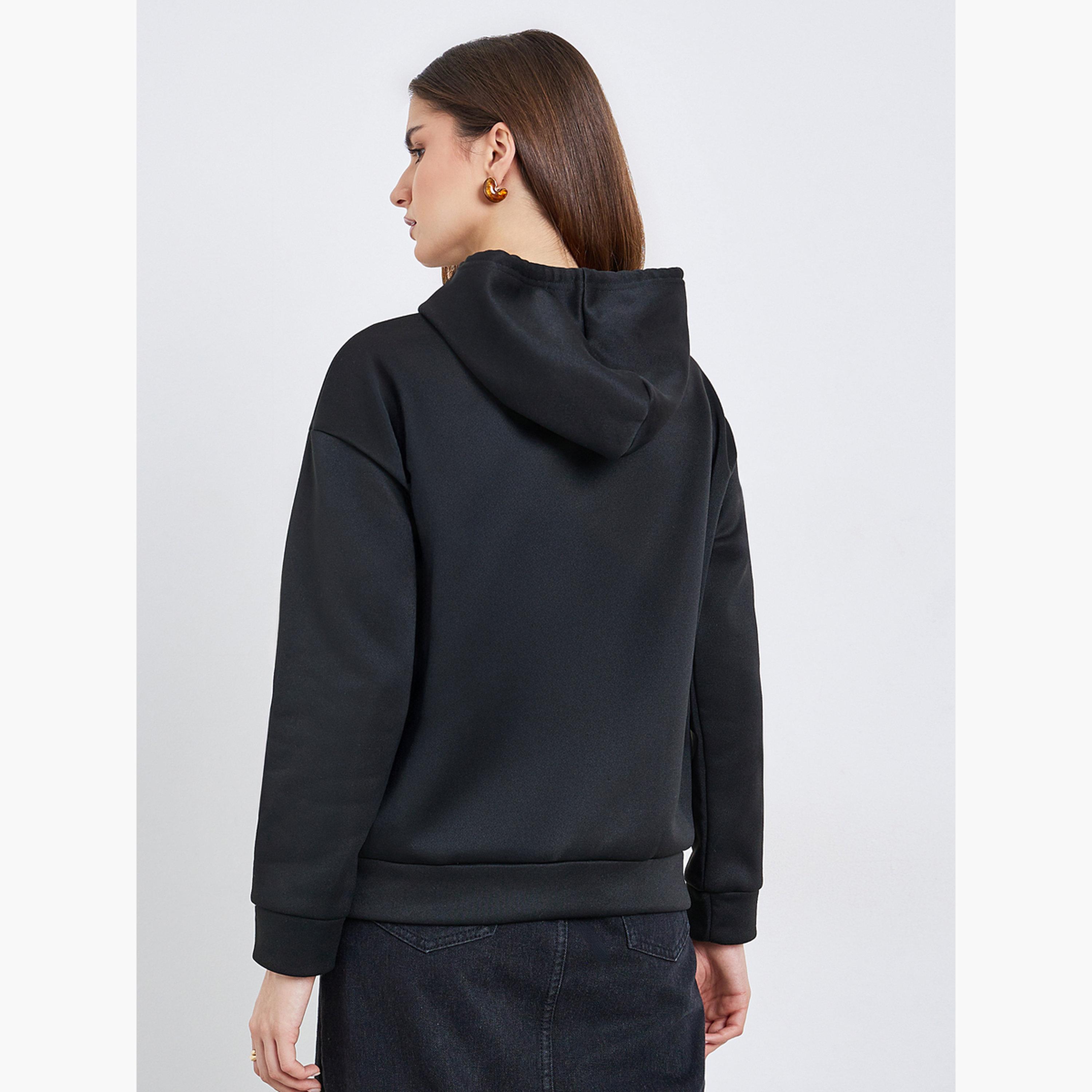 Styli Women Black Graphic Printed Oversize Hoodie-women-clothing-hoodiesandsweatshirts-hoodies-image-4