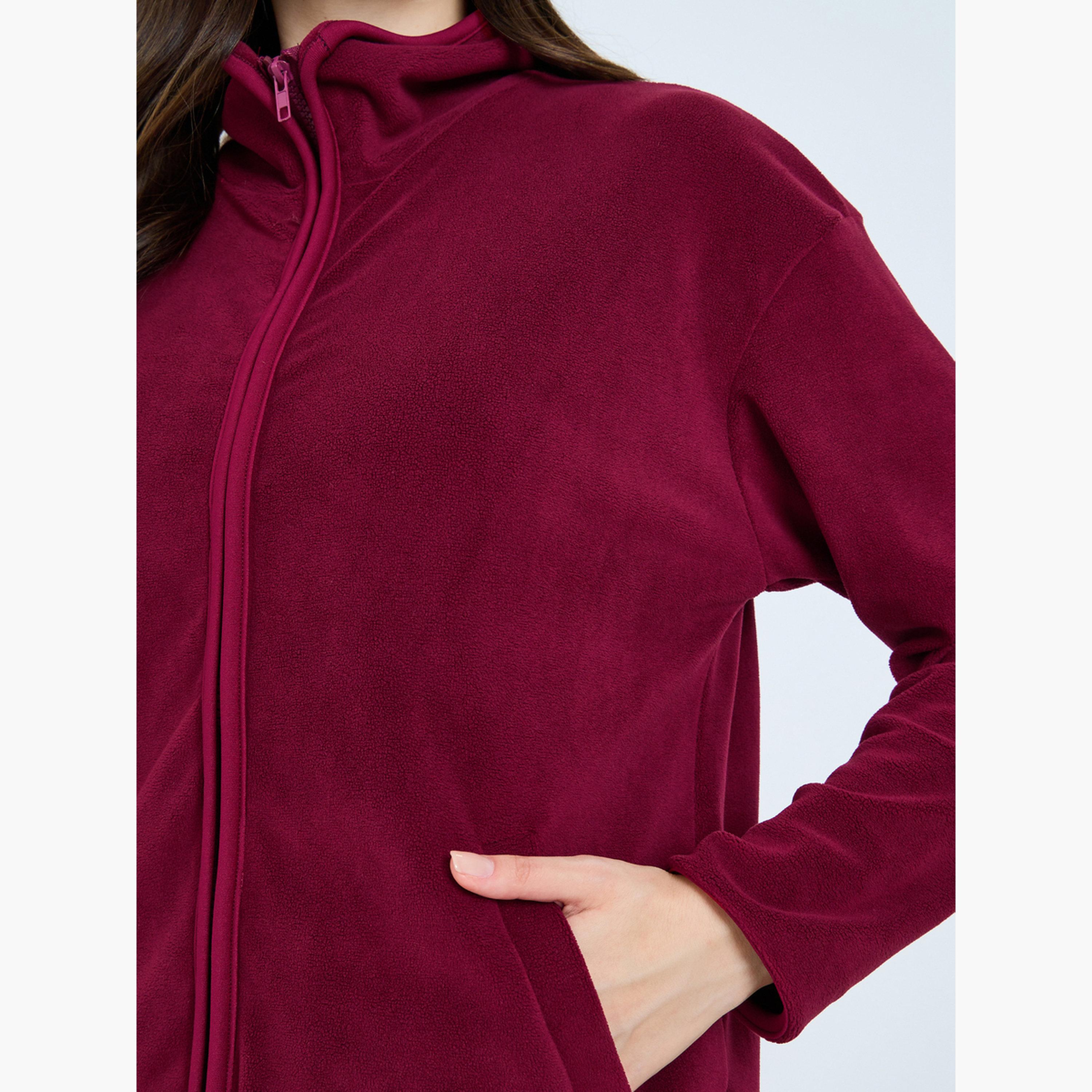 طقم منسق من جاكيت فليس وبنطال-women-clothing-coordsets-image-4