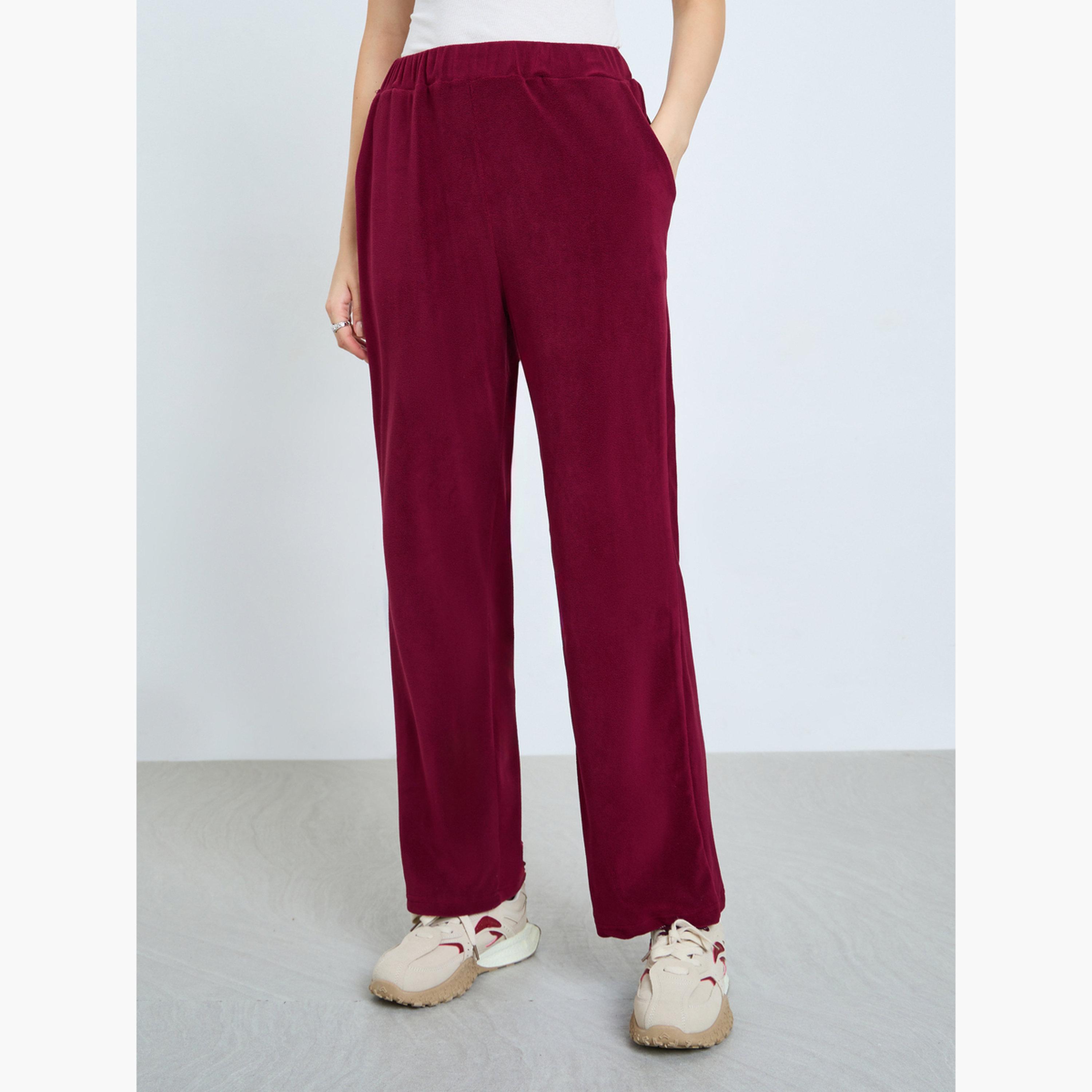 طقم منسق من جاكيت فليس وبنطال-women-clothing-coordsets-image-5