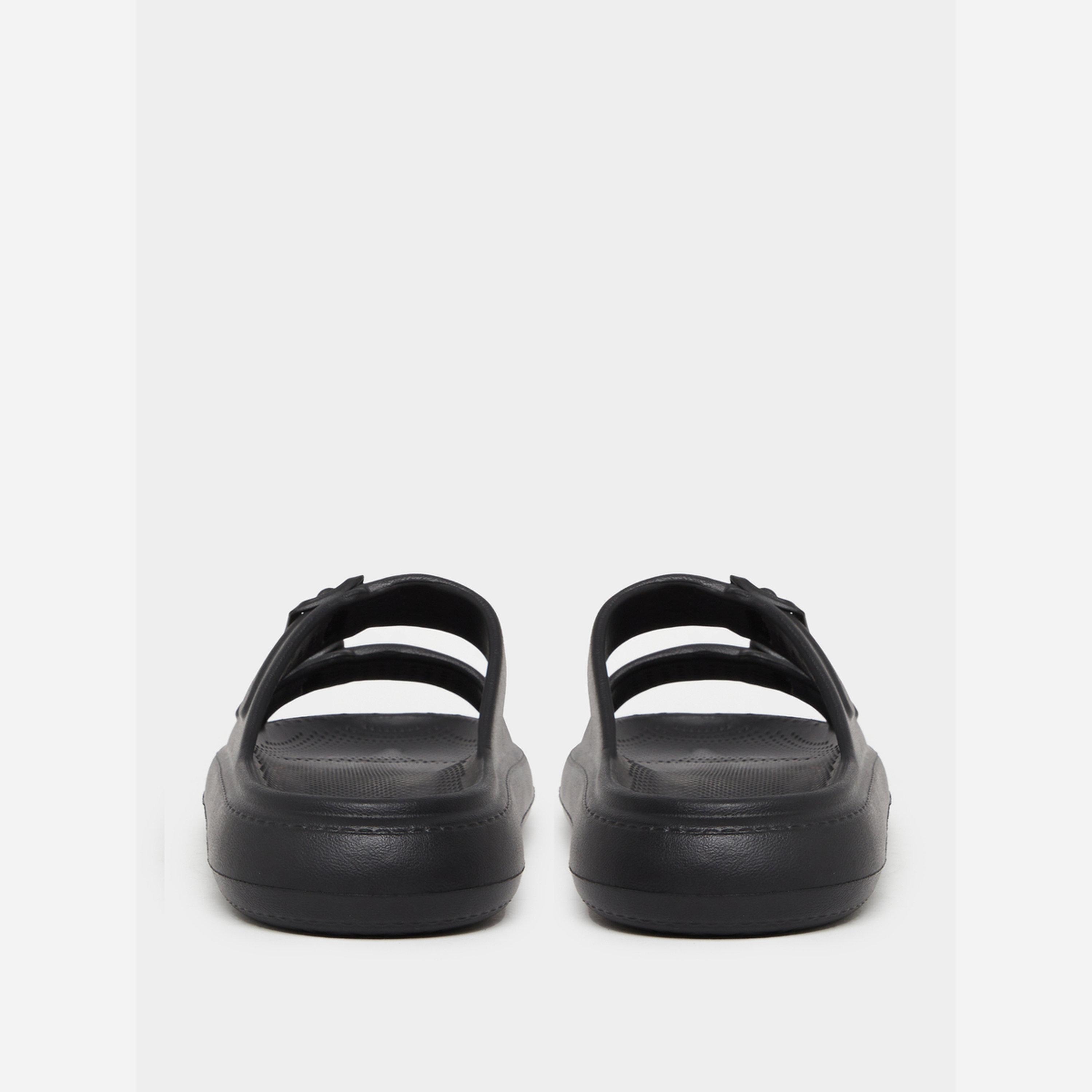 Styli Black Double Buckle Comfort Slide Sandals-men-shoes-sandals-image-4