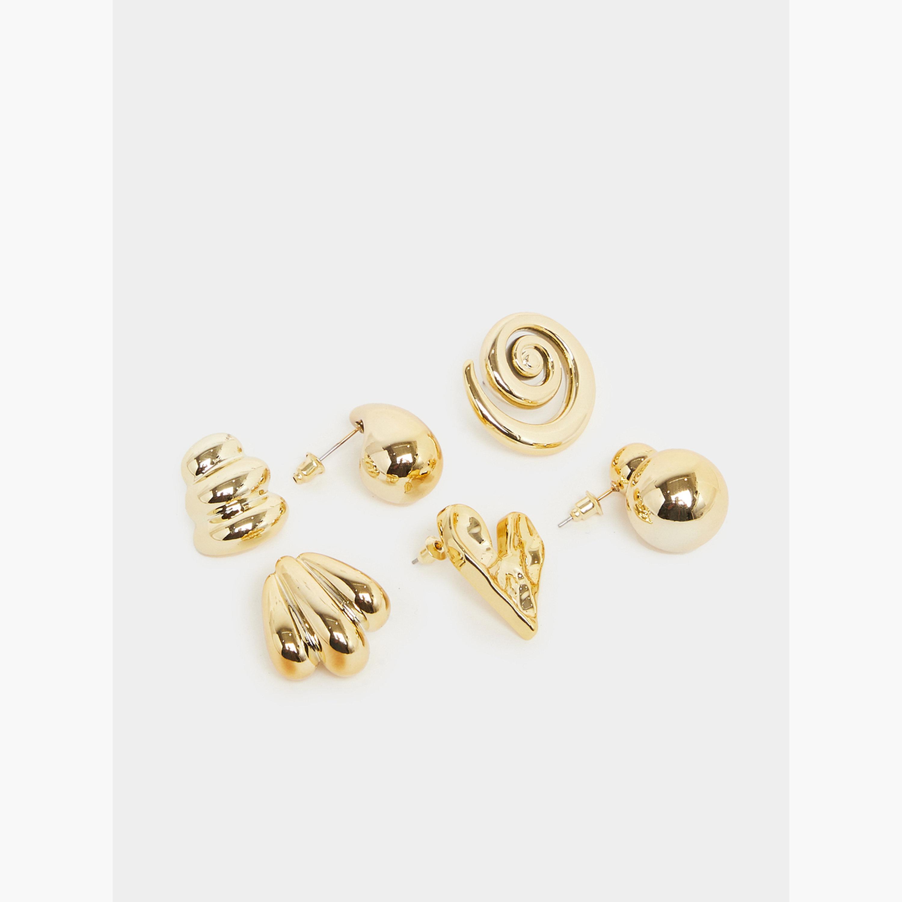 Styli Pack of 6 - Gold Tone Assorted Earrings-women-watchesandjewellery-jewellery-earrings-image-3