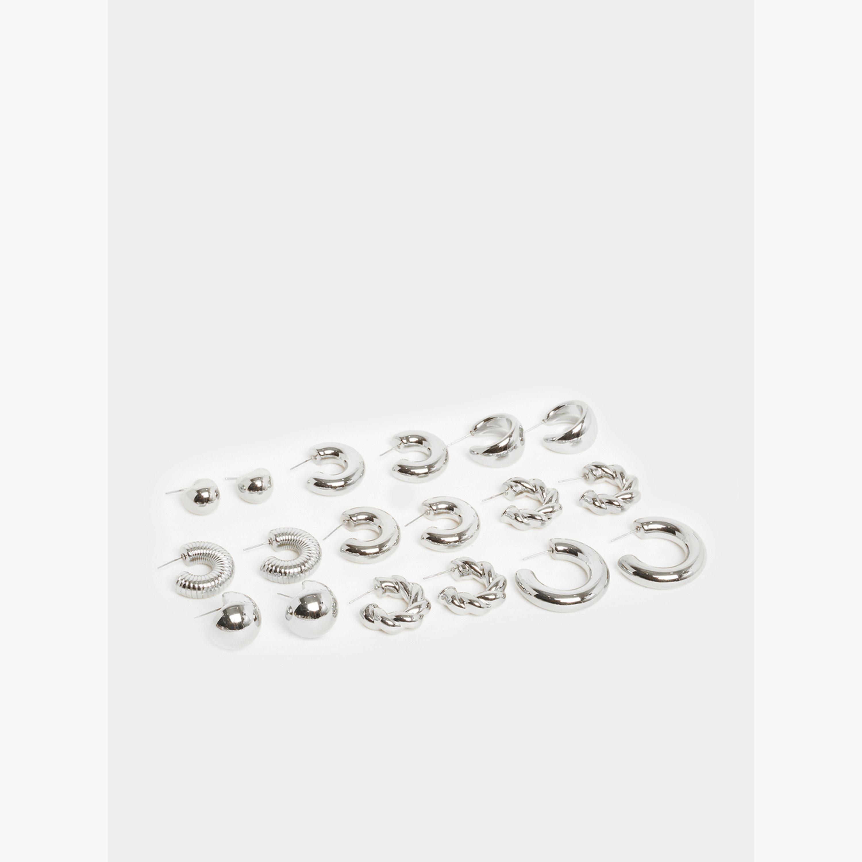 مجموعة من 9 - أقراط حلقية-women-watchesandjewellery-jewellery-earrings-image-1