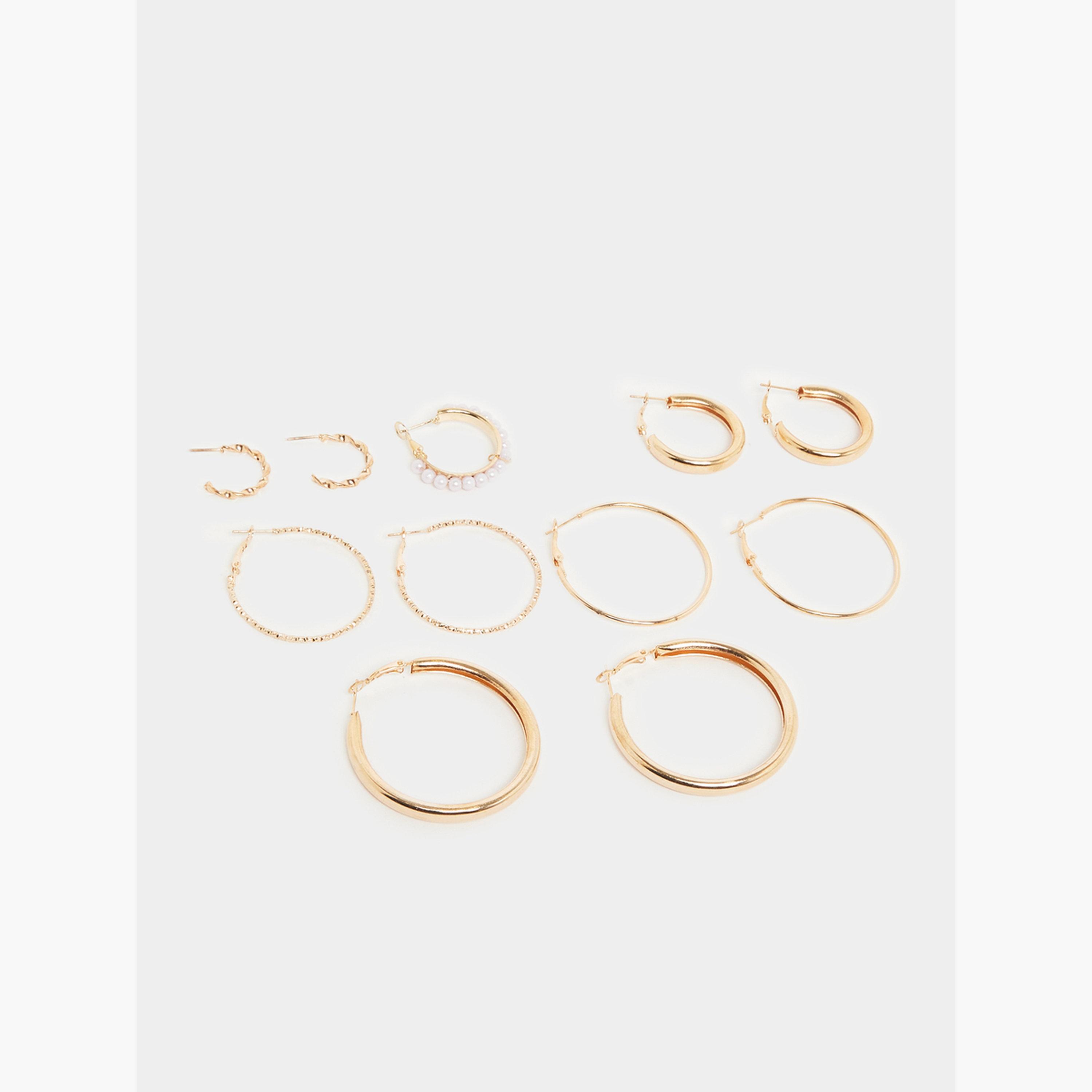 مجموعة من 6 - أقراط حلقية-women-watchesandjewellery-jewellery-earrings-image-2
