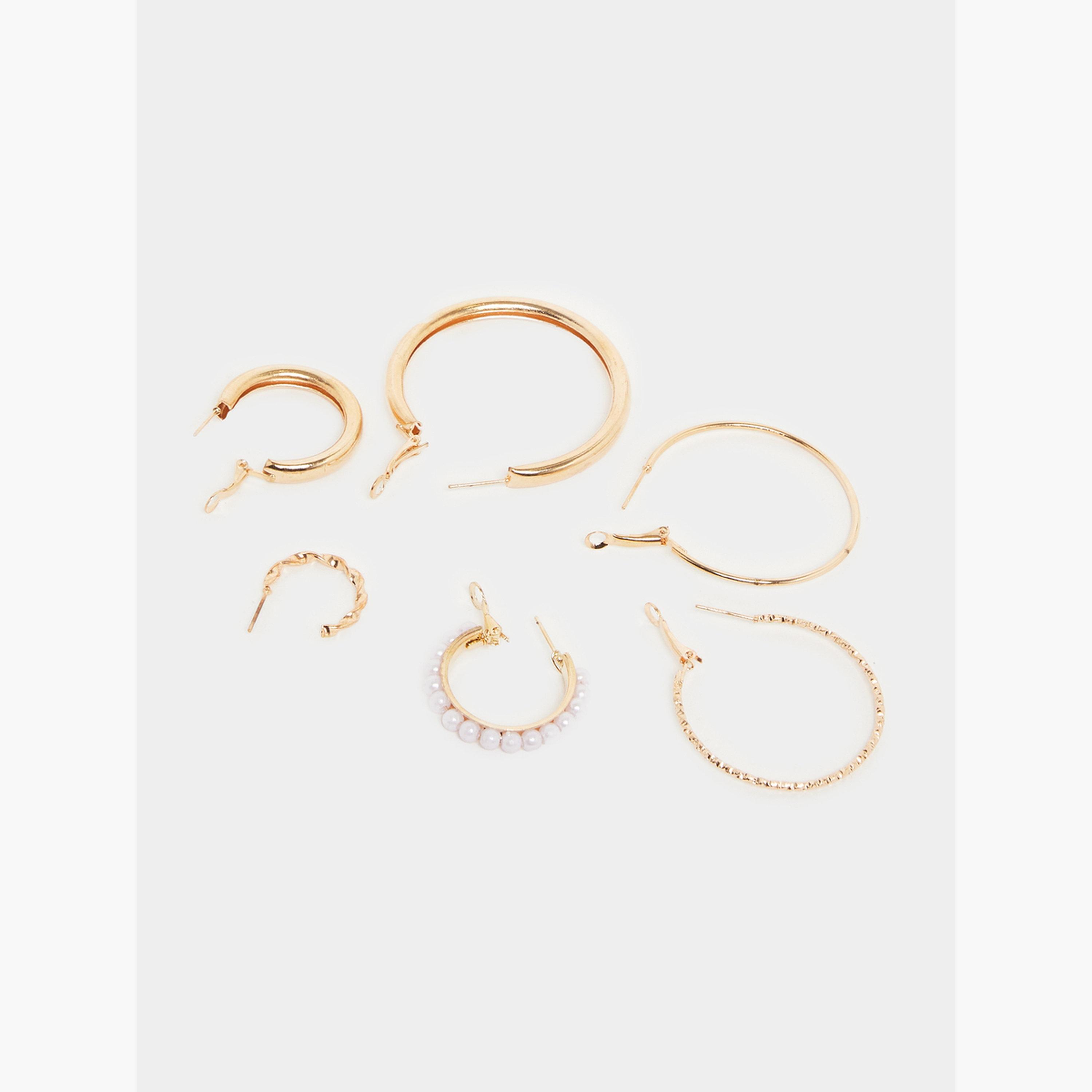 مجموعة من 6 - أقراط حلقية-women-watchesandjewellery-jewellery-earrings-image-3
