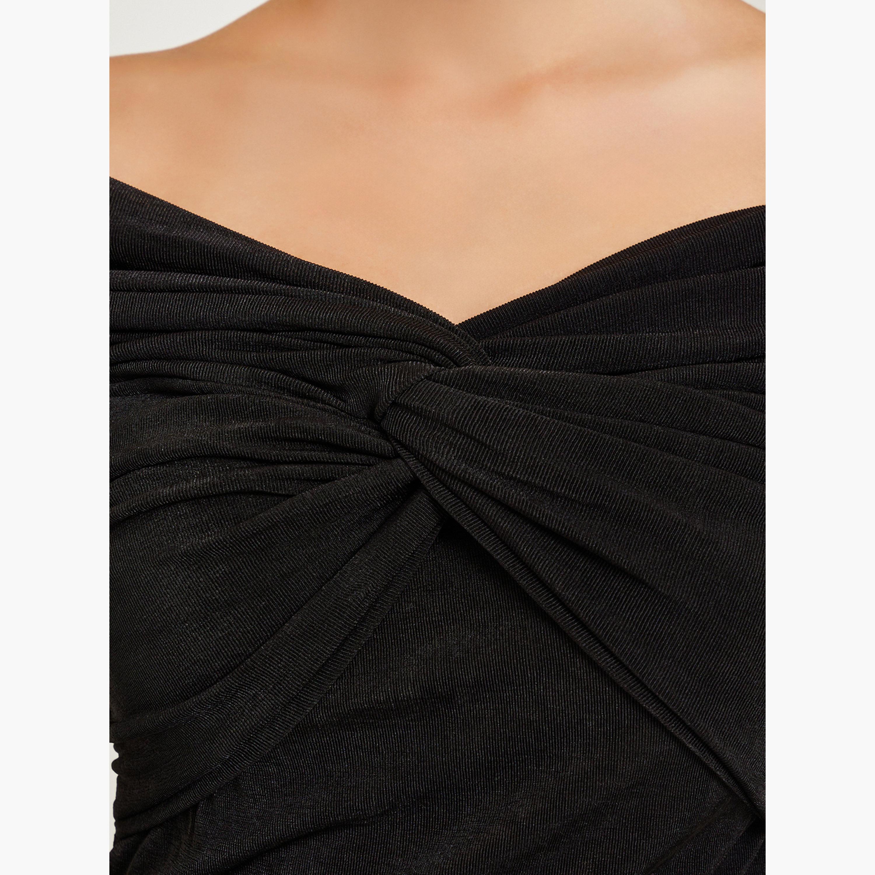 بلوزة محبوكة مكشوفة الكتفين بتصميم ملتوي-women-clothing-shirtsandblouses-blouses-image-4