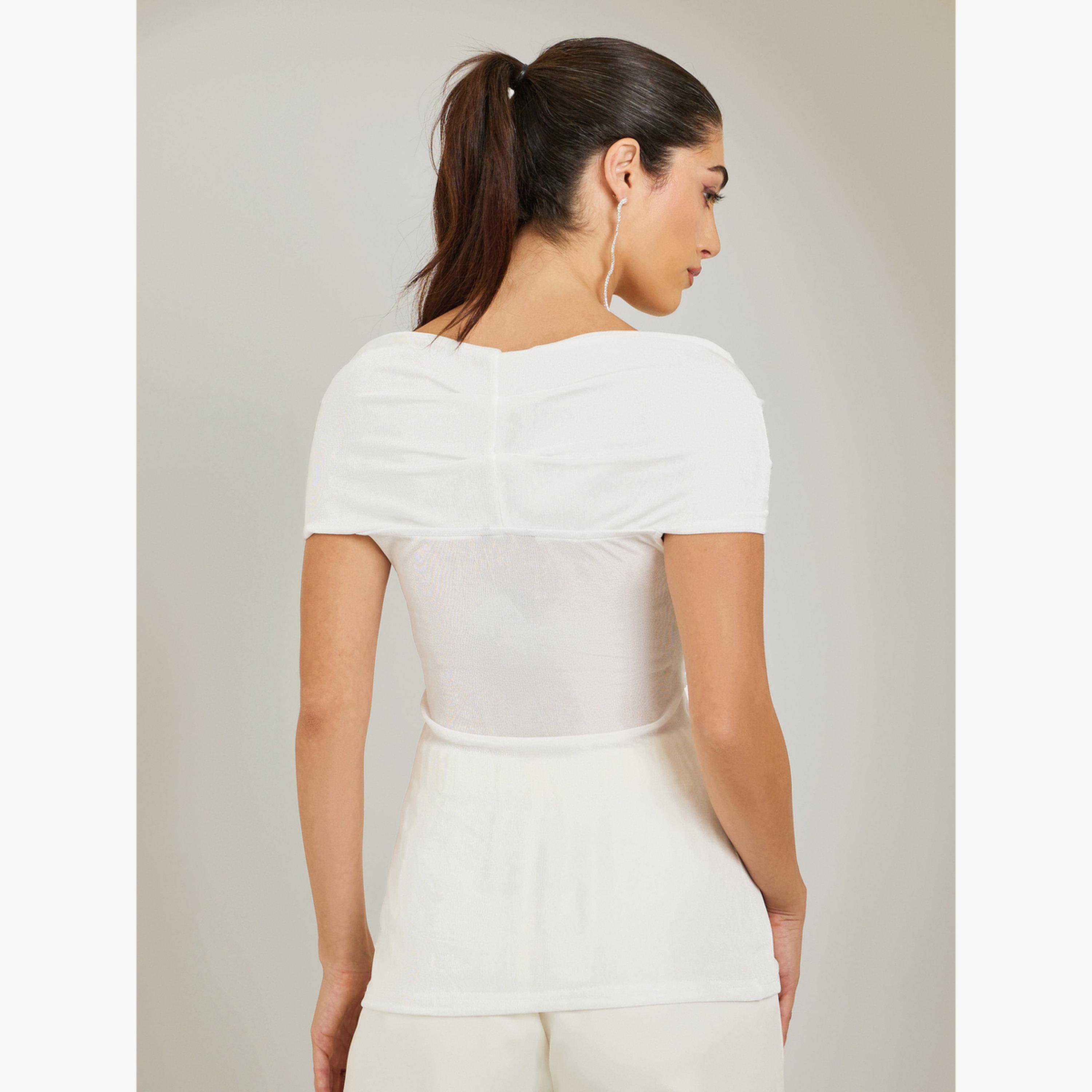 بلوزة محبوكة مكشوفة الكتفين بتصميم ملتوي-women-clothing-shirtsandblouses-blouses-image-5