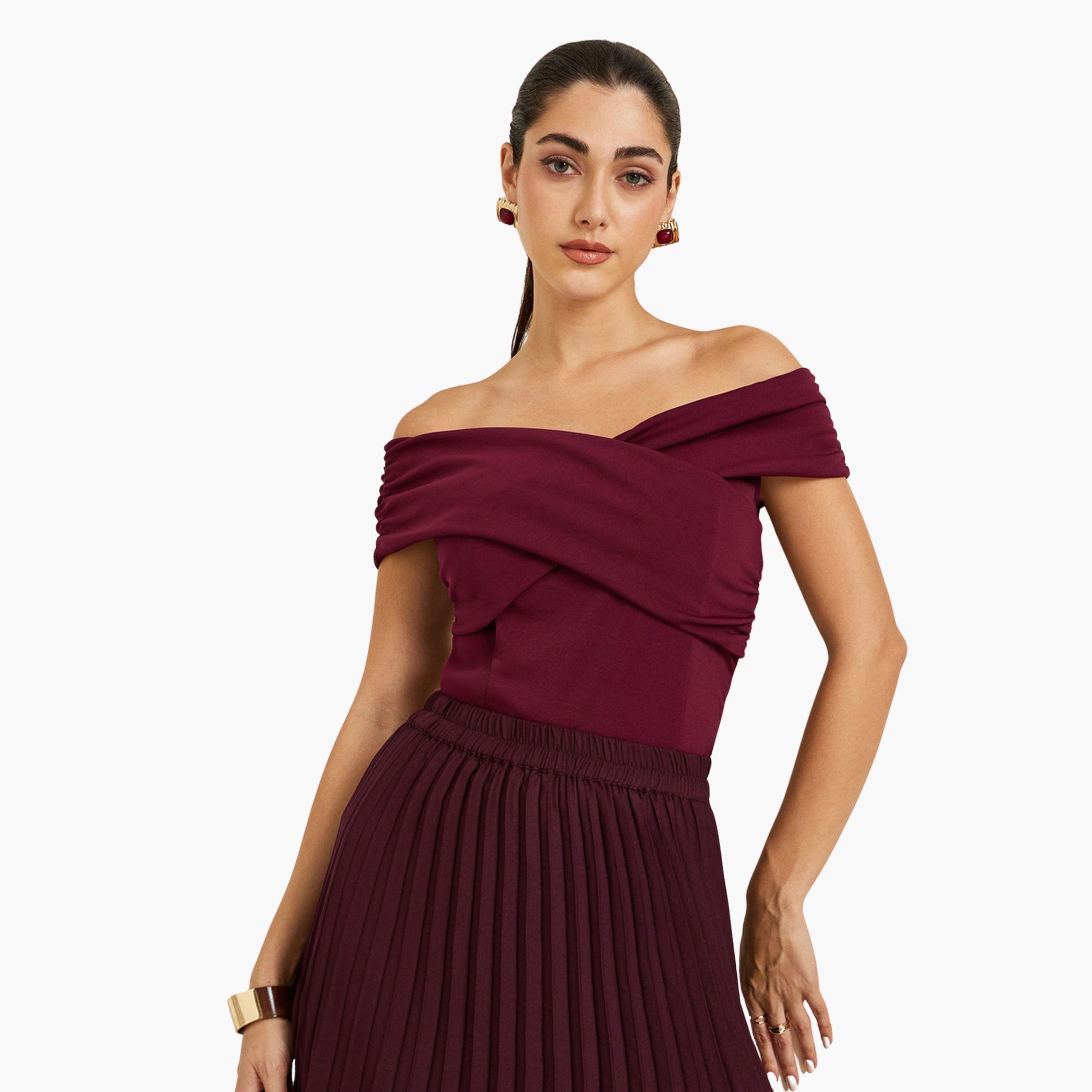 بلوزة محبوكة بأكتاف مكشوفة-women-clothing-shirtsandblouses-blouses-image-1