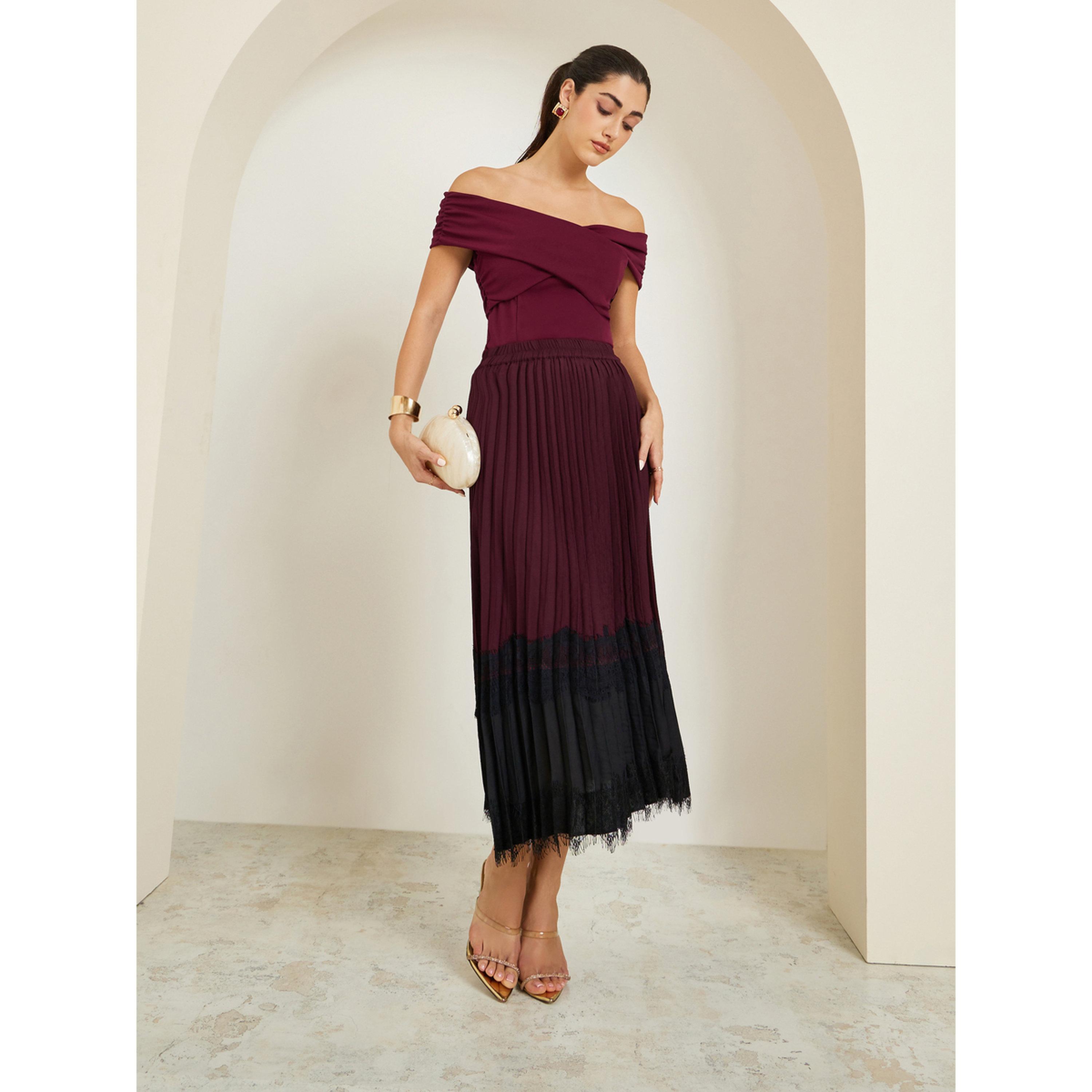 Styli Women Burgundy Off-Shoulder Knit Top-women-clothing-shirtsandblouses-blouses-image-2