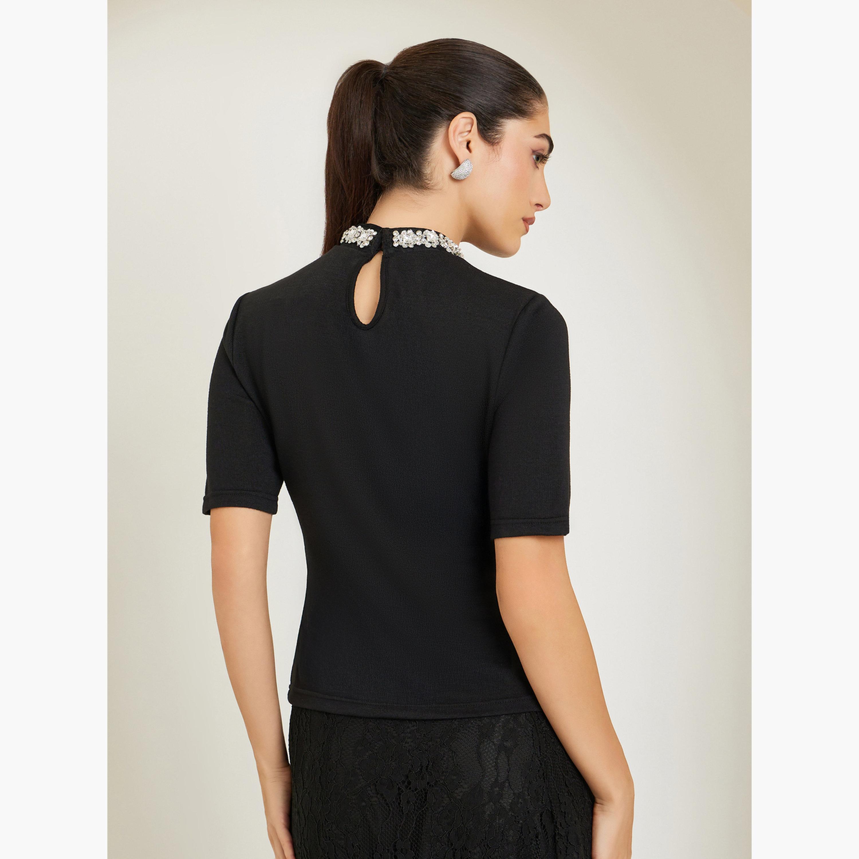 بلوزة بياقة مزينة-women-clothing-tshirts-image-5