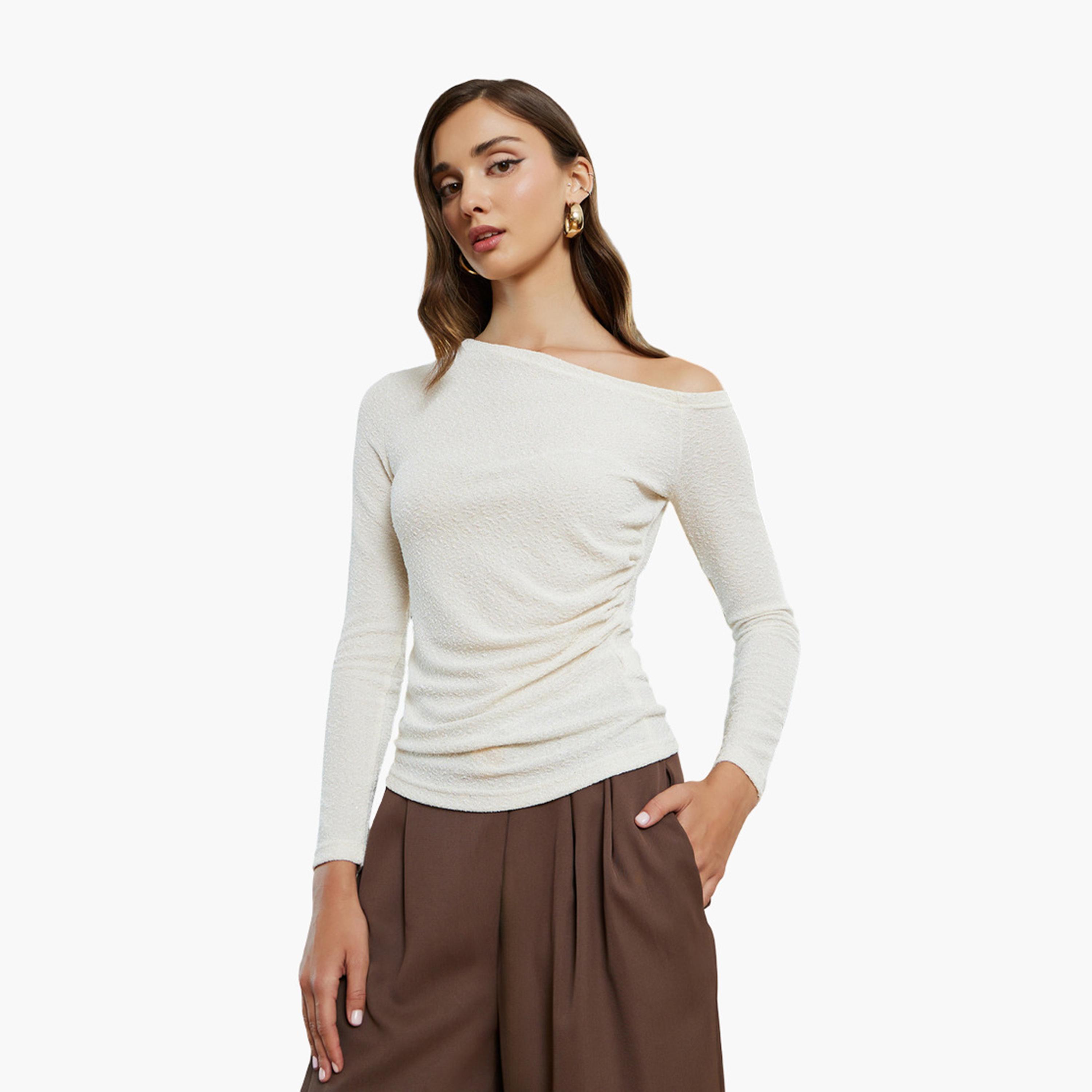 Styli Women Off White One Shoulder Top-women-clothing-shirtsandblouses-blouses-image-1