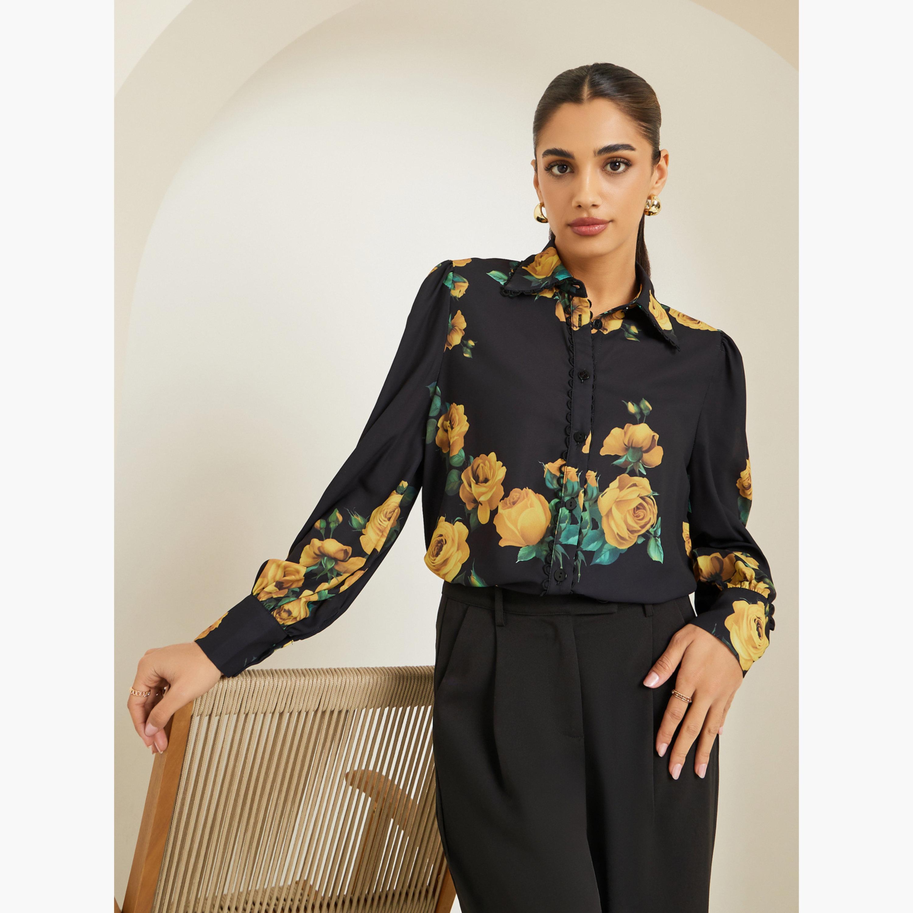 بلوزة كاجوال بطبعة زهور-women-clothing-shirtsandblouses-shirts-image-3