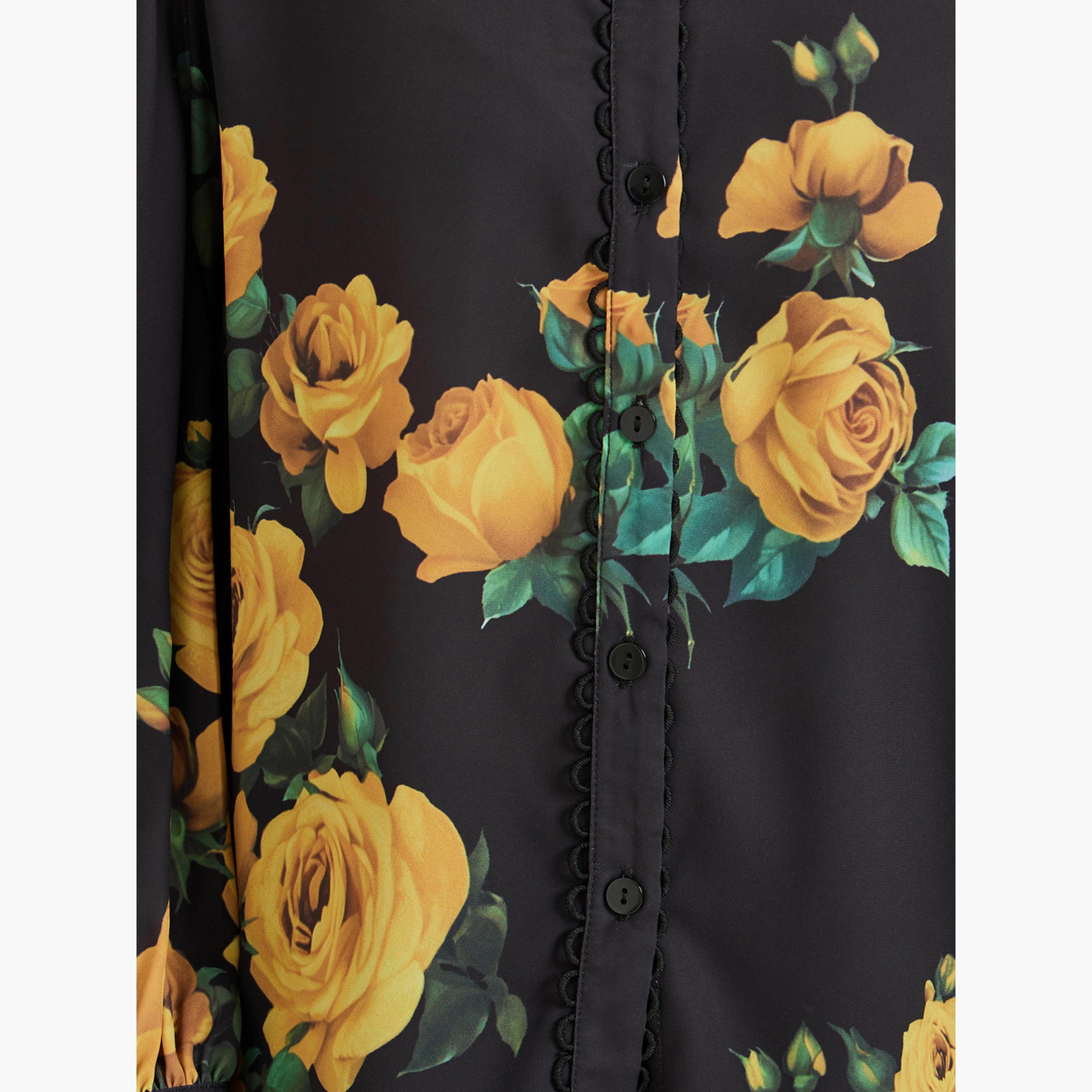 Styli Women Black Floral Printed Shirt-women-clothing-shirtsandblouses-shirts-image-4