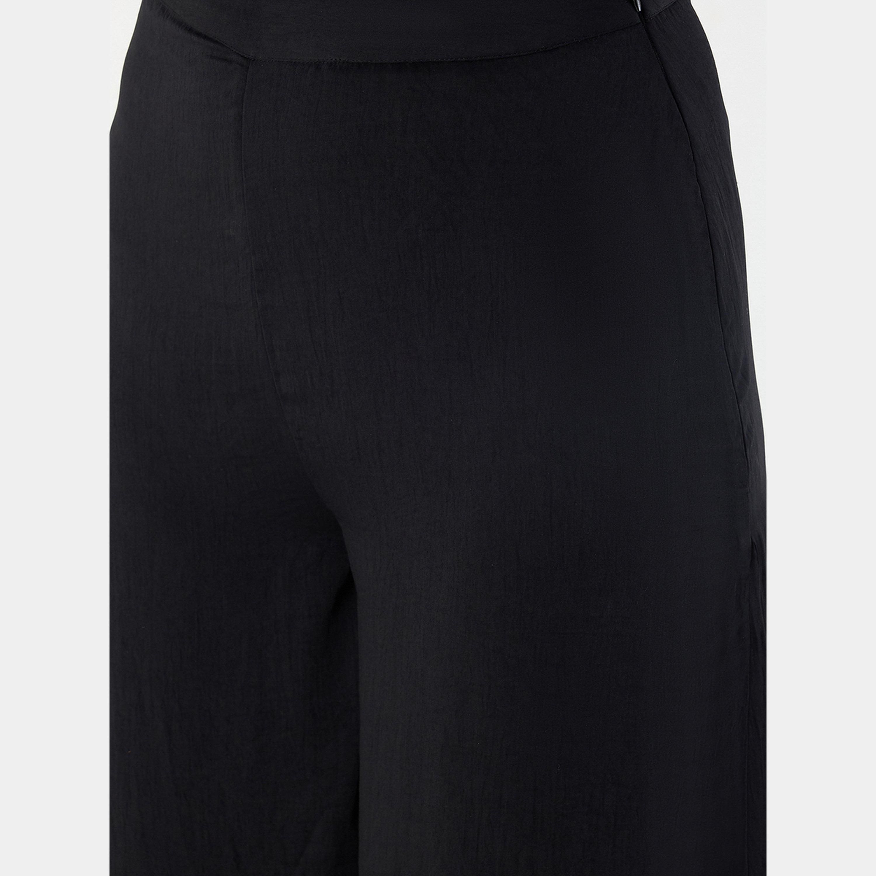 Femmella Black Wide Leg Satin Pant-women-clothing-bottoms-trousers-image-5