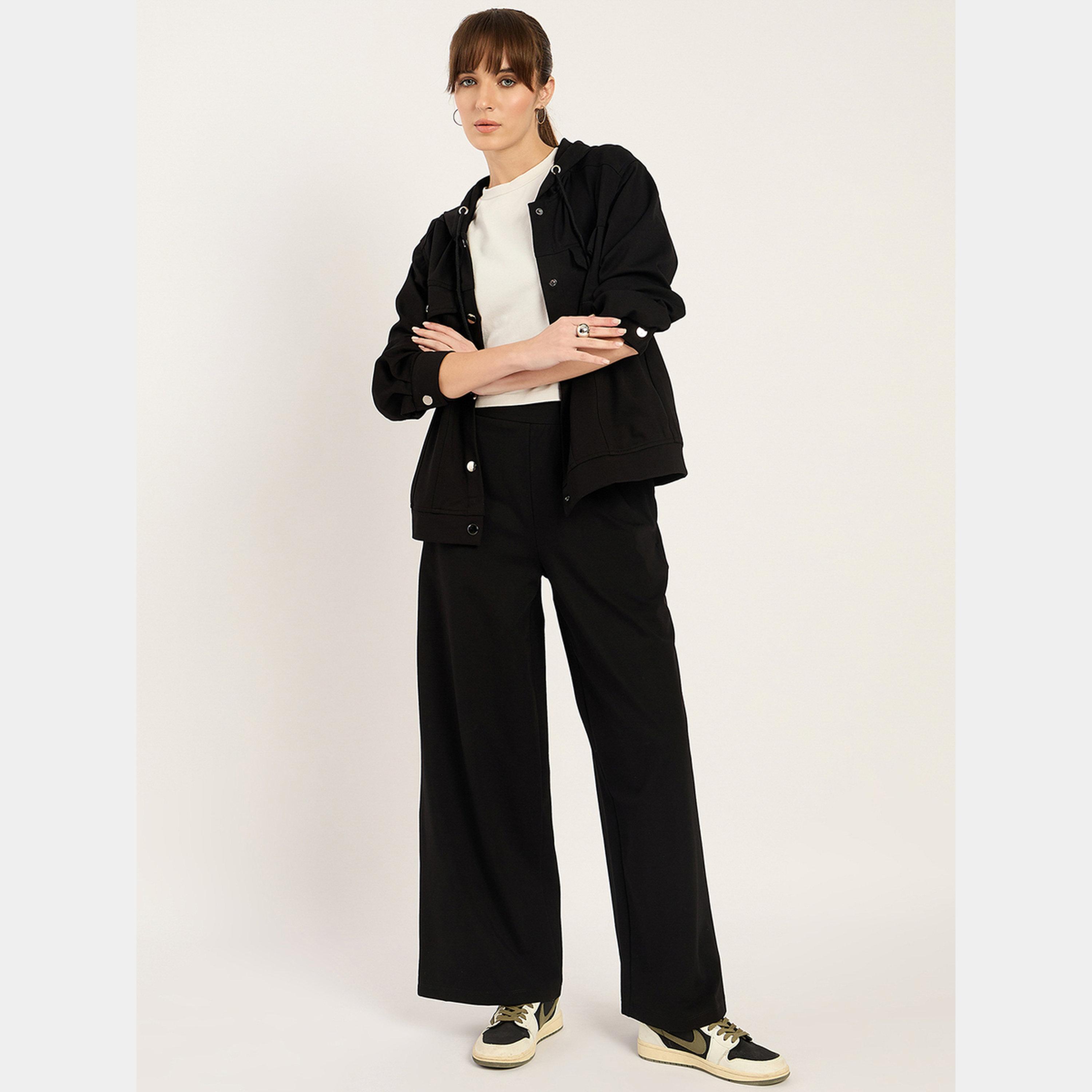 فيميلا - بنطال رياضي أسود واسع الساق-women-clothing-bottoms-trousers-image-2