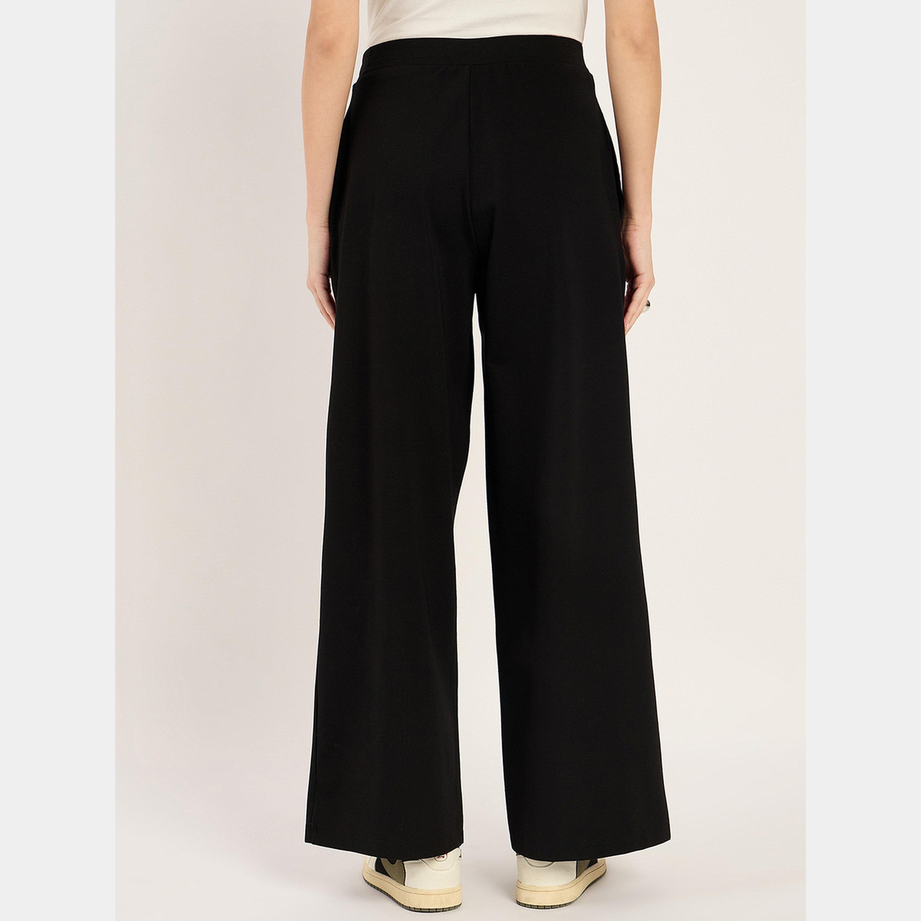 Femmella Black Wide Leg Trackpant-women-clothing-bottoms-trousers-image-3