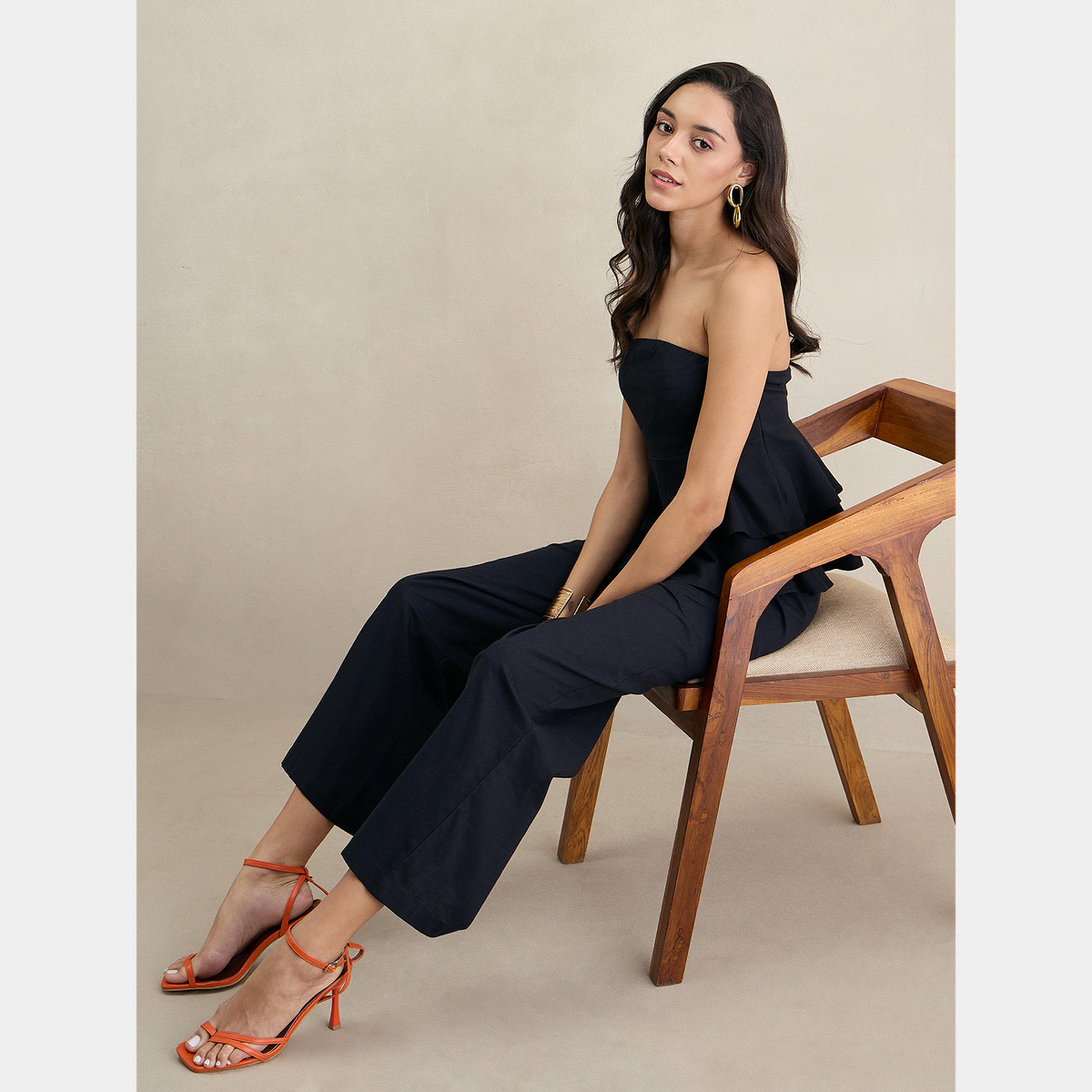 فيميلا - بنطال قطني أسود بقصّة مستقيمة-women-clothing-bottoms-trousers-image-5