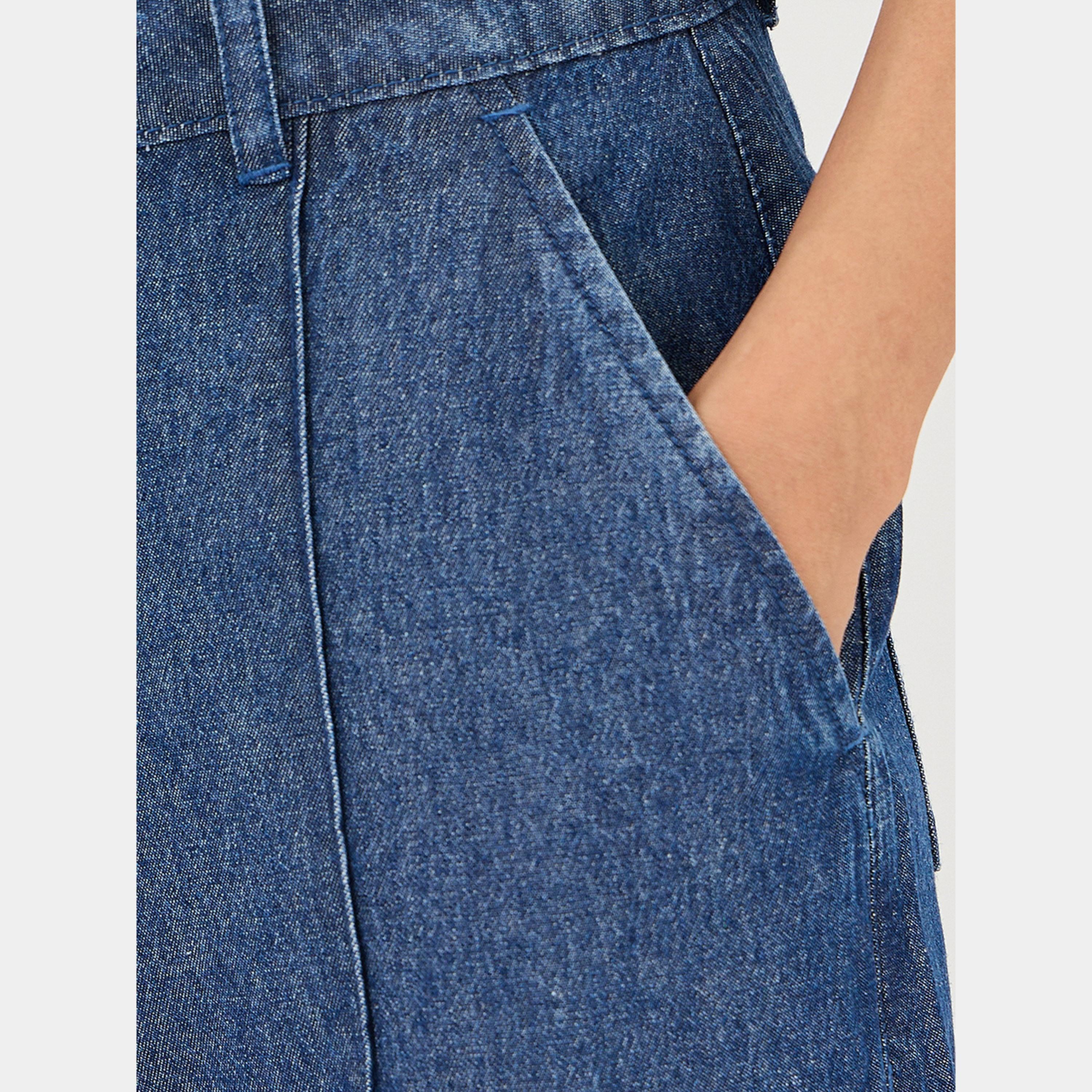 Femmella Navy Denim Wide Leg Cargo Trousers-women-clothing-bottoms-trousers-image-6