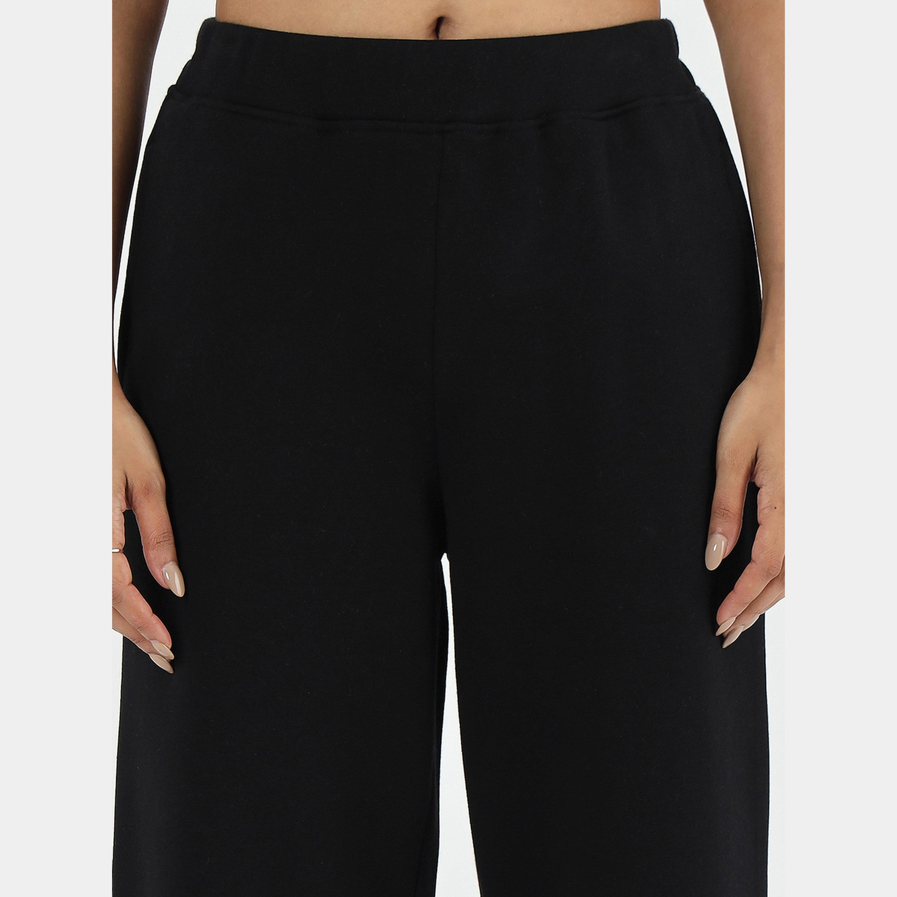 فيميلا - بنطال رياضي صوف بقصة مستقيمة لون أسود-women-clothing-bottoms-joggers-image-3