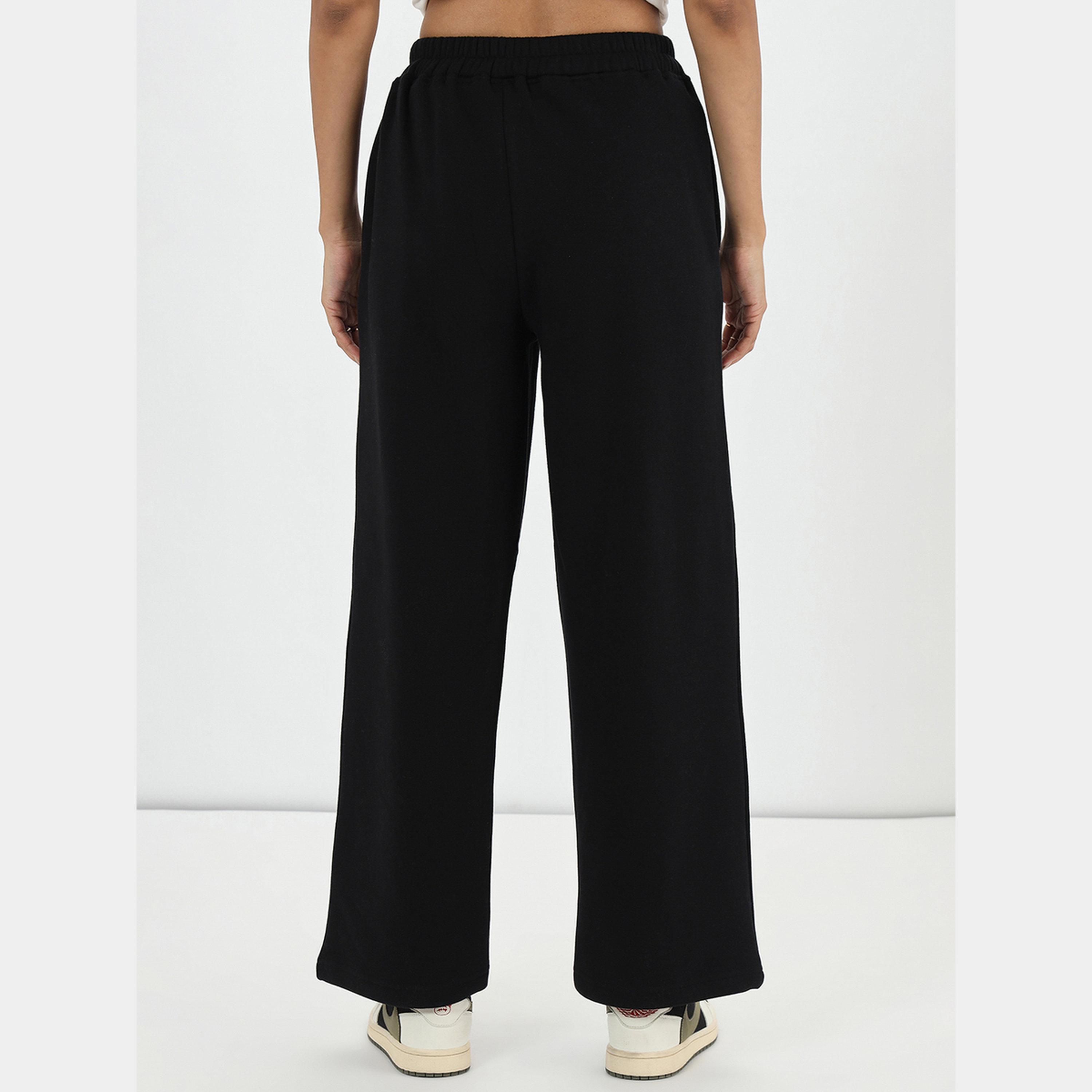 فيميلا - بنطال رياضي صوف بقصة مستقيمة لون أسود-women-clothing-bottoms-joggers-image-4