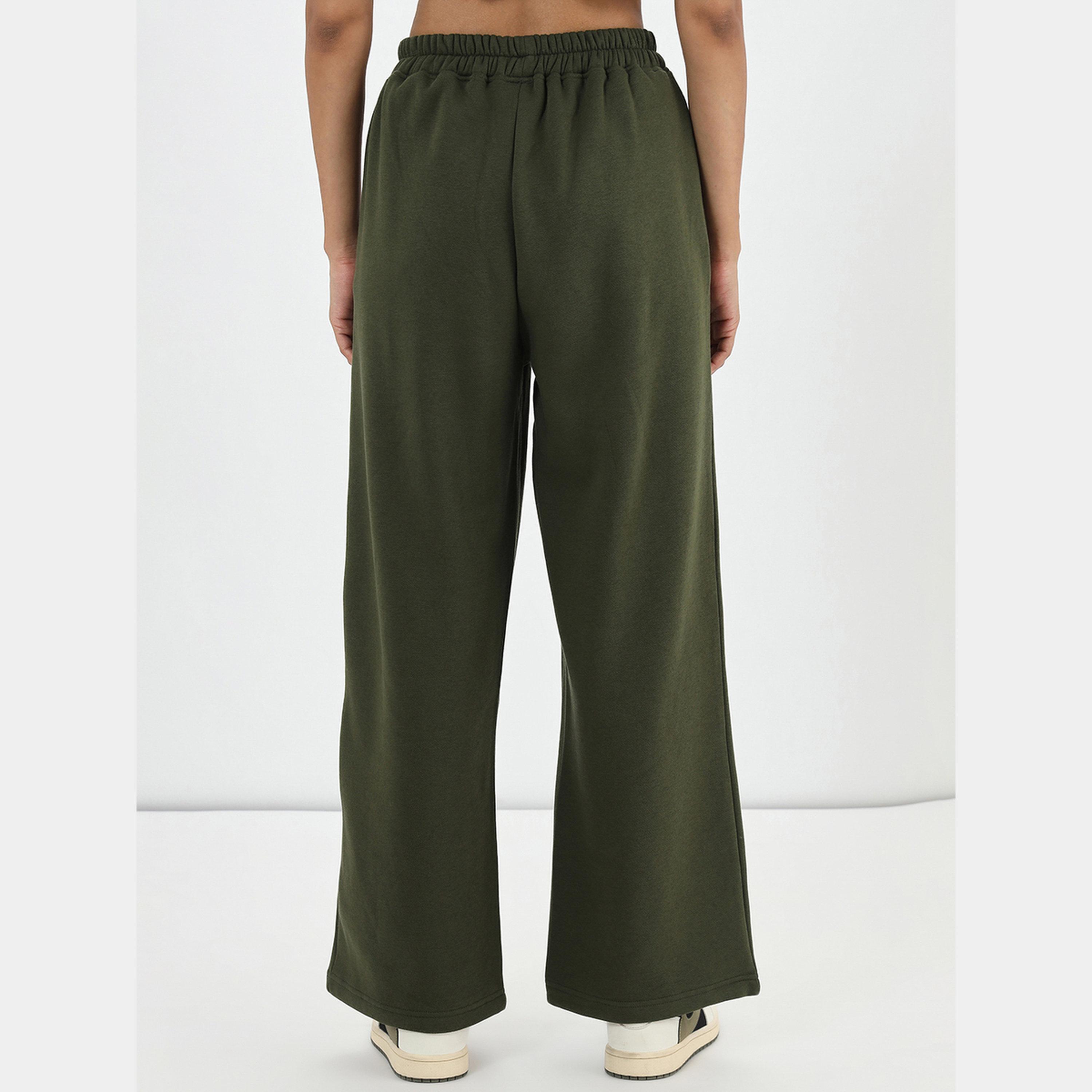فيميلا - بنطال رياضي صوف بقصّة مستقيمة لون زيتوني-women-clothing-bottoms-joggers-image-3
