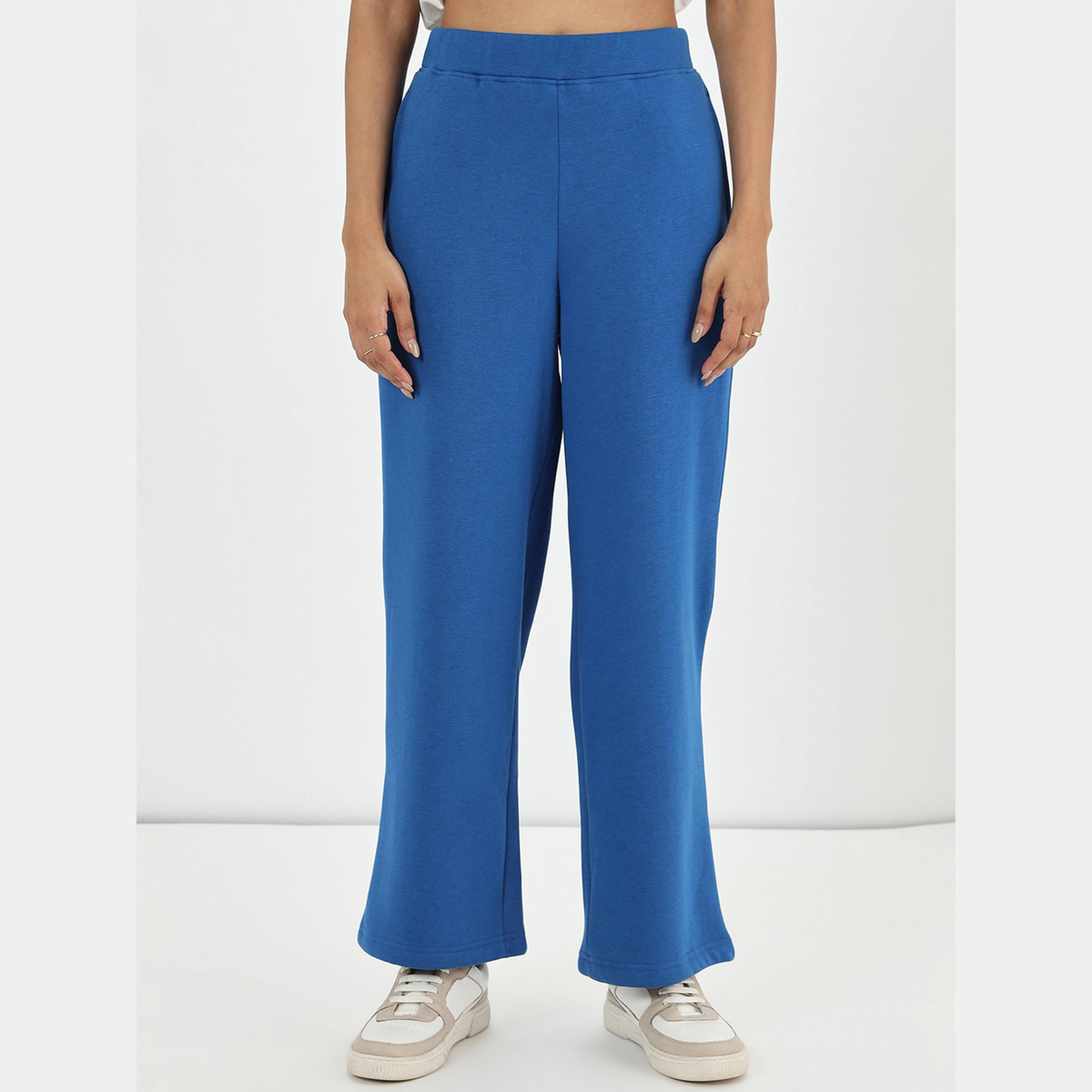 فيميلا - بنطال رياضي صوف بقصة مستقيمة لون أزرق-women-clothing-bottoms-joggers-image-1