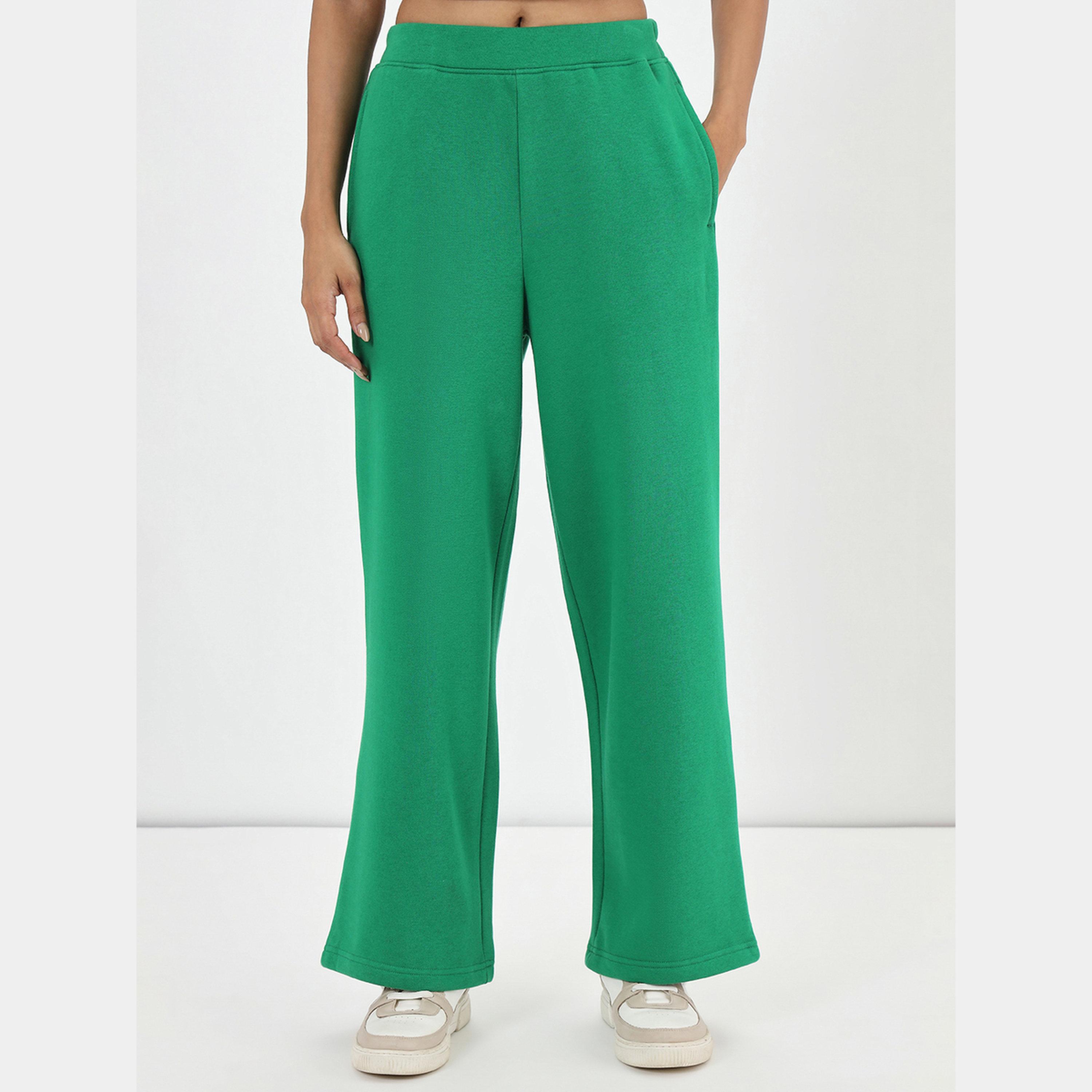 Femmella Green Straight Fit Fleece Joggers-women-clothing-bottoms-joggers-image-1