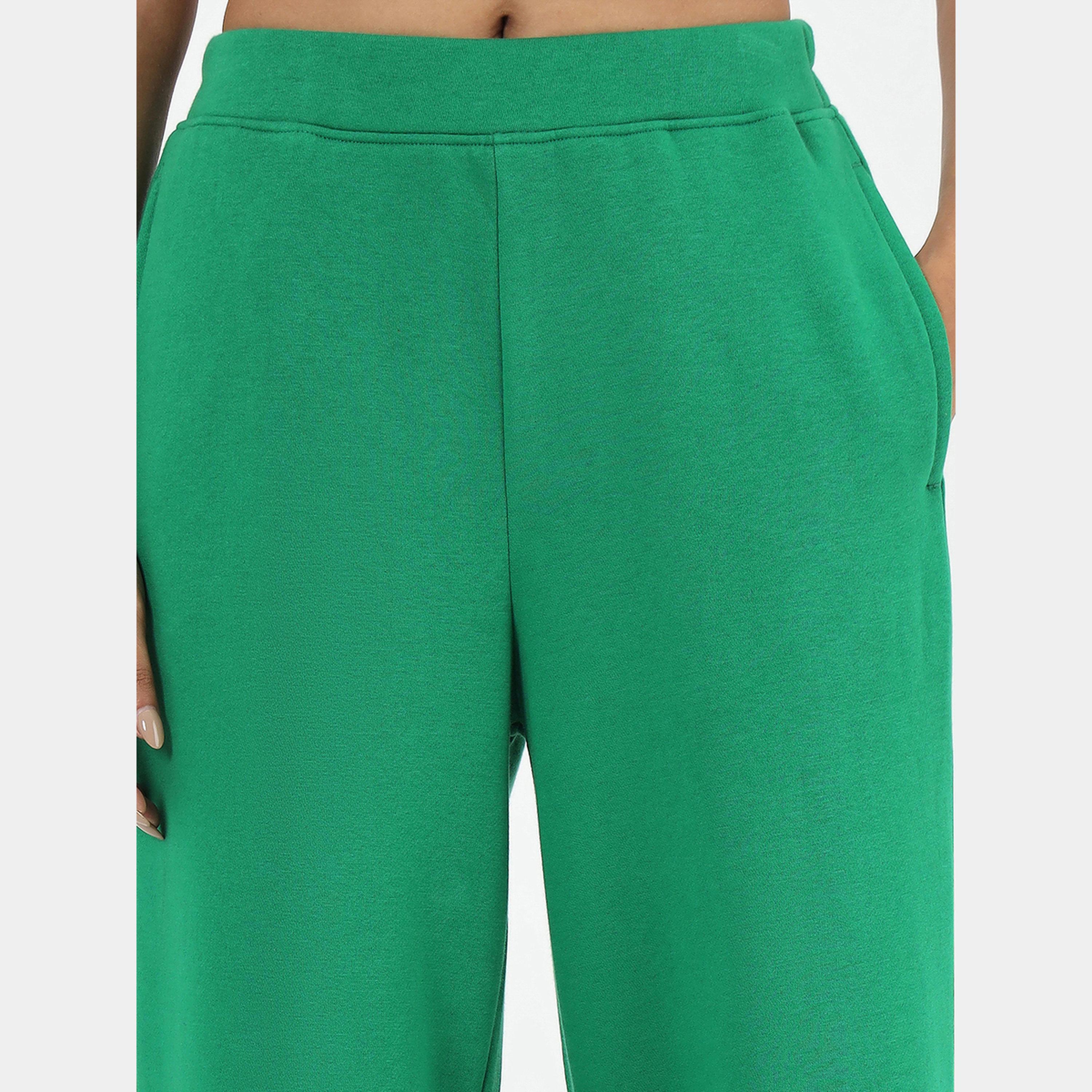 Femmella Green Straight Fit Fleece Joggers-women-clothing-bottoms-joggers-image-5