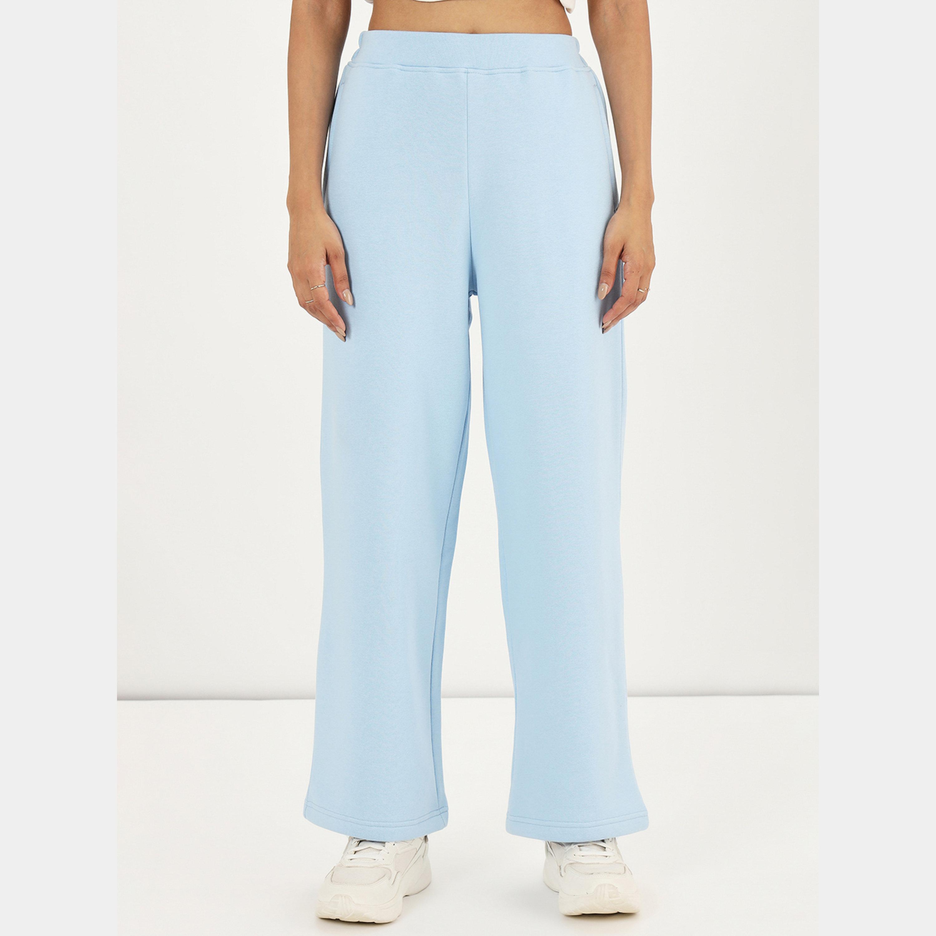 Femmella Light Blue Straight Fit Fleece Joggers-women-clothing-bottoms-joggers-image-1