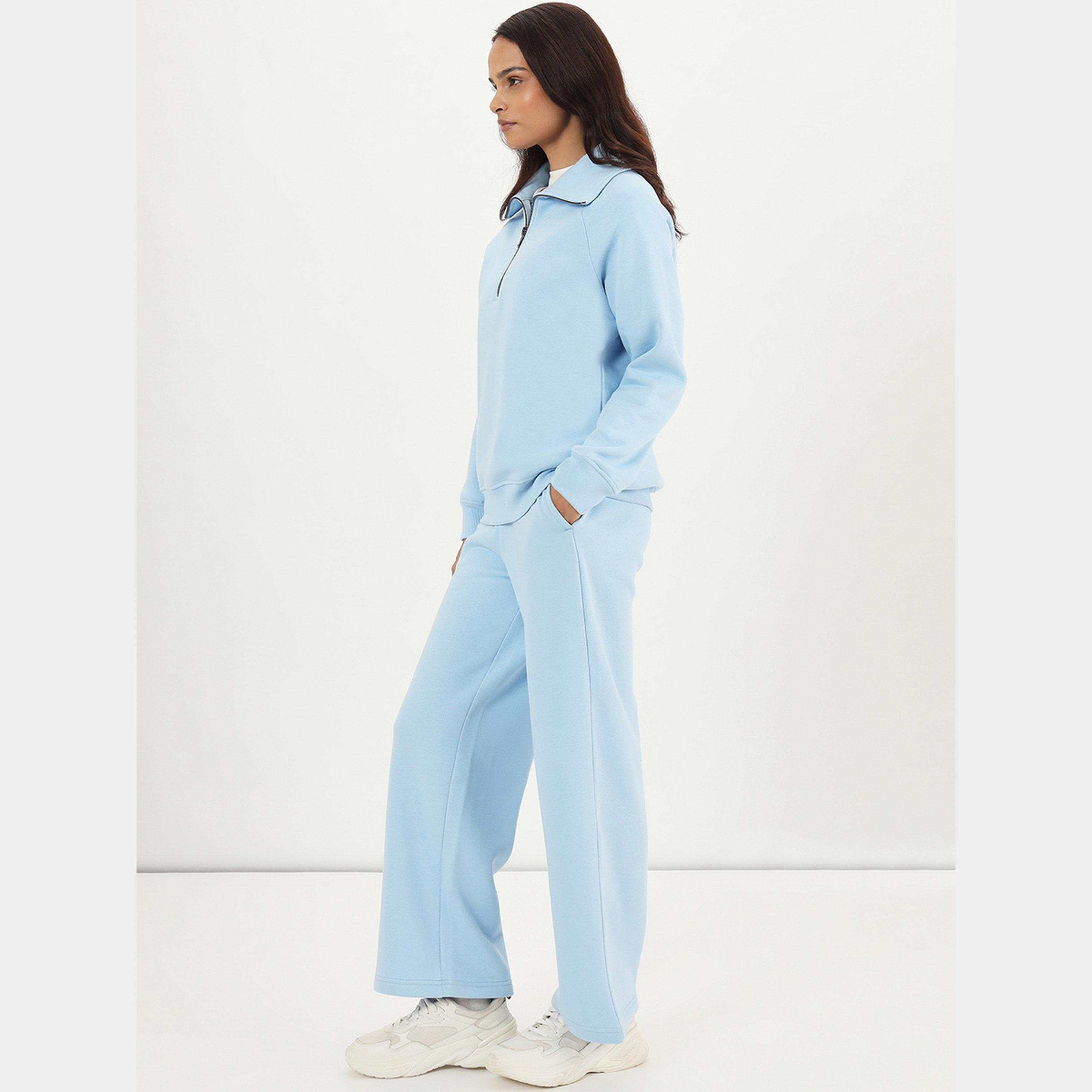 Femmella Light Blue Straight Fit Fleece Joggers-women-clothing-bottoms-joggers-image-3