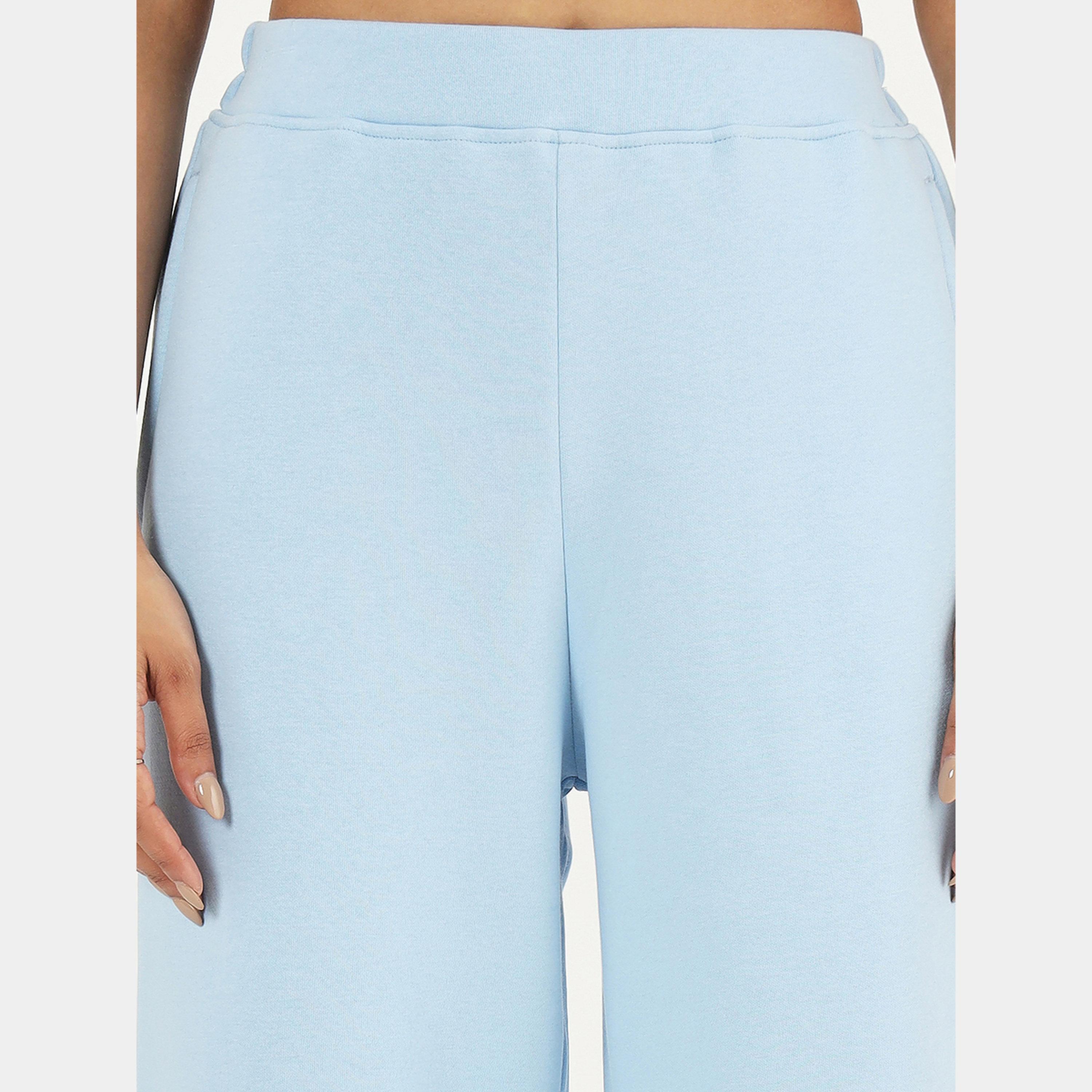 Femmella Light Blue Straight Fit Fleece Joggers-women-clothing-bottoms-joggers-image-5
