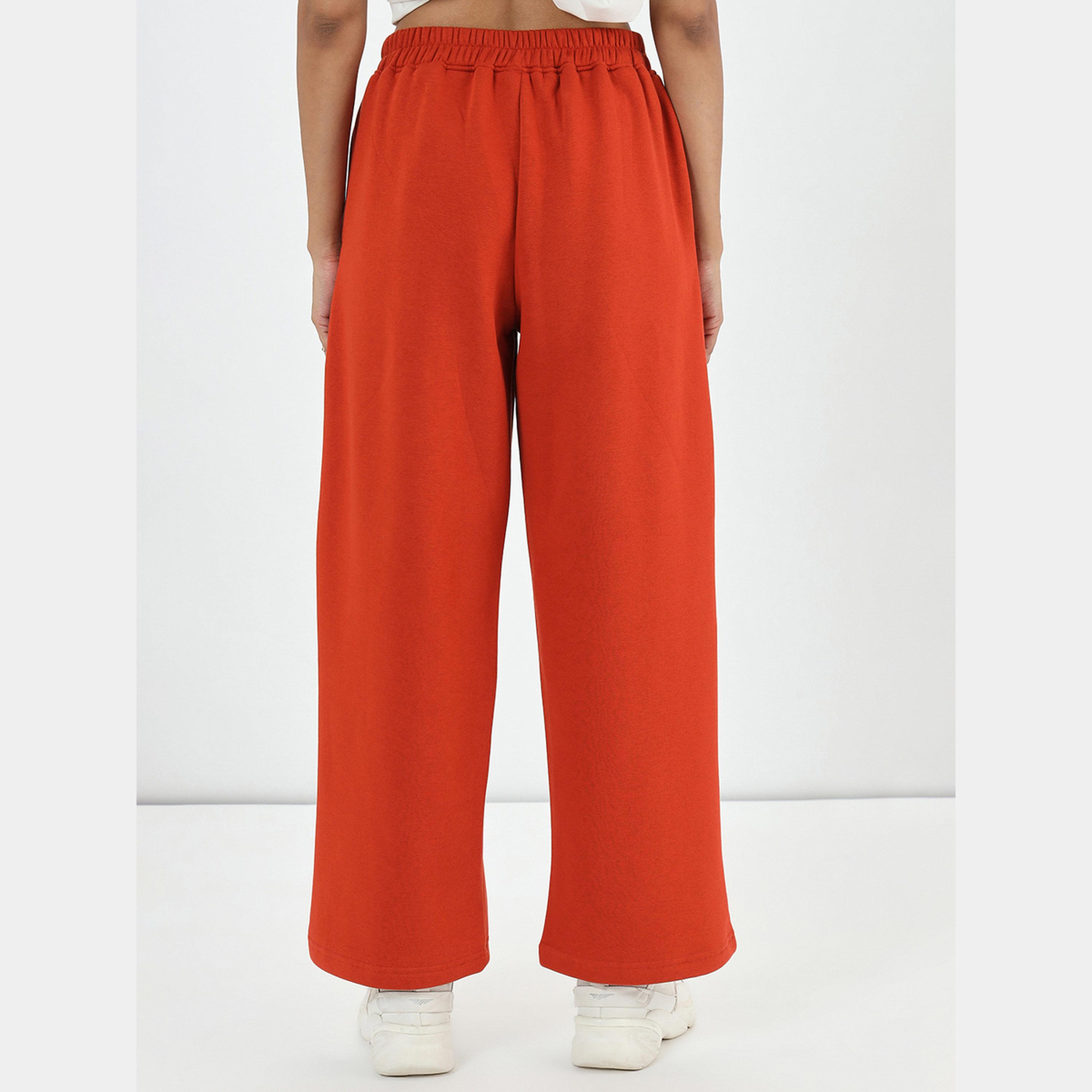 Femmella Rust Straight Fit Fleece Joggers-women-clothing-bottoms-joggers-image-3