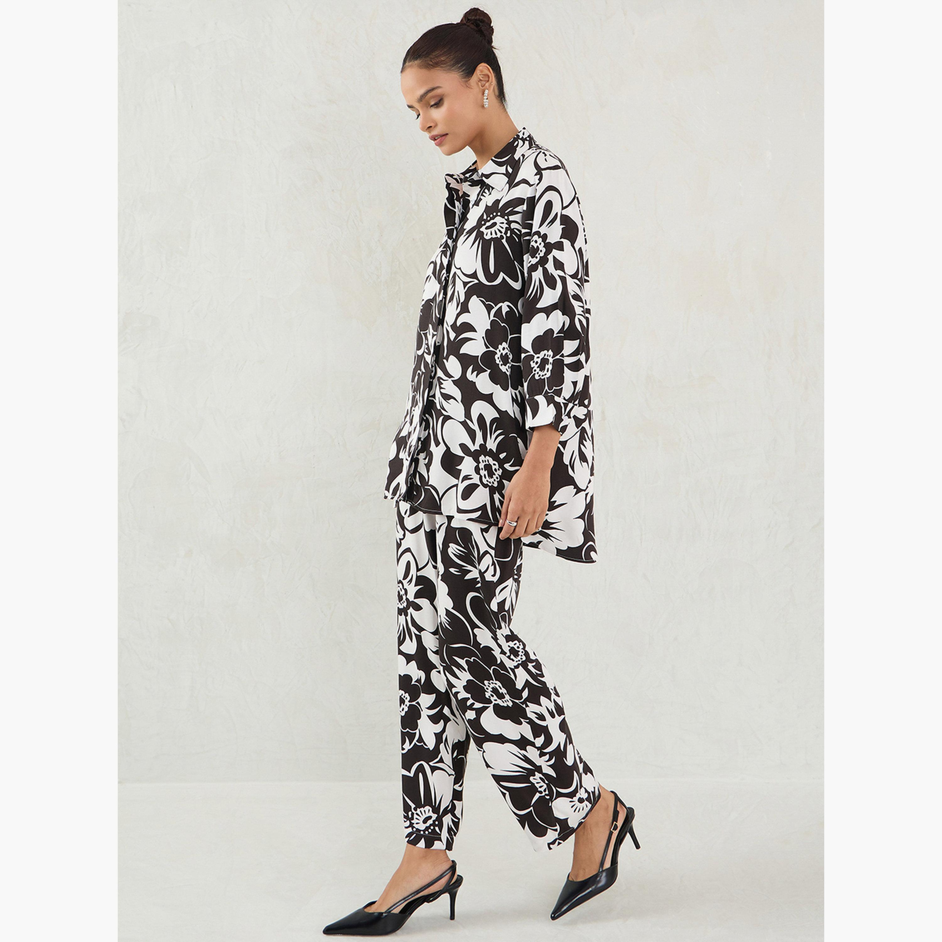 Femmella Women Floral Print Shirt and Pants Co-ords-women-clothing-coordsets-image-5