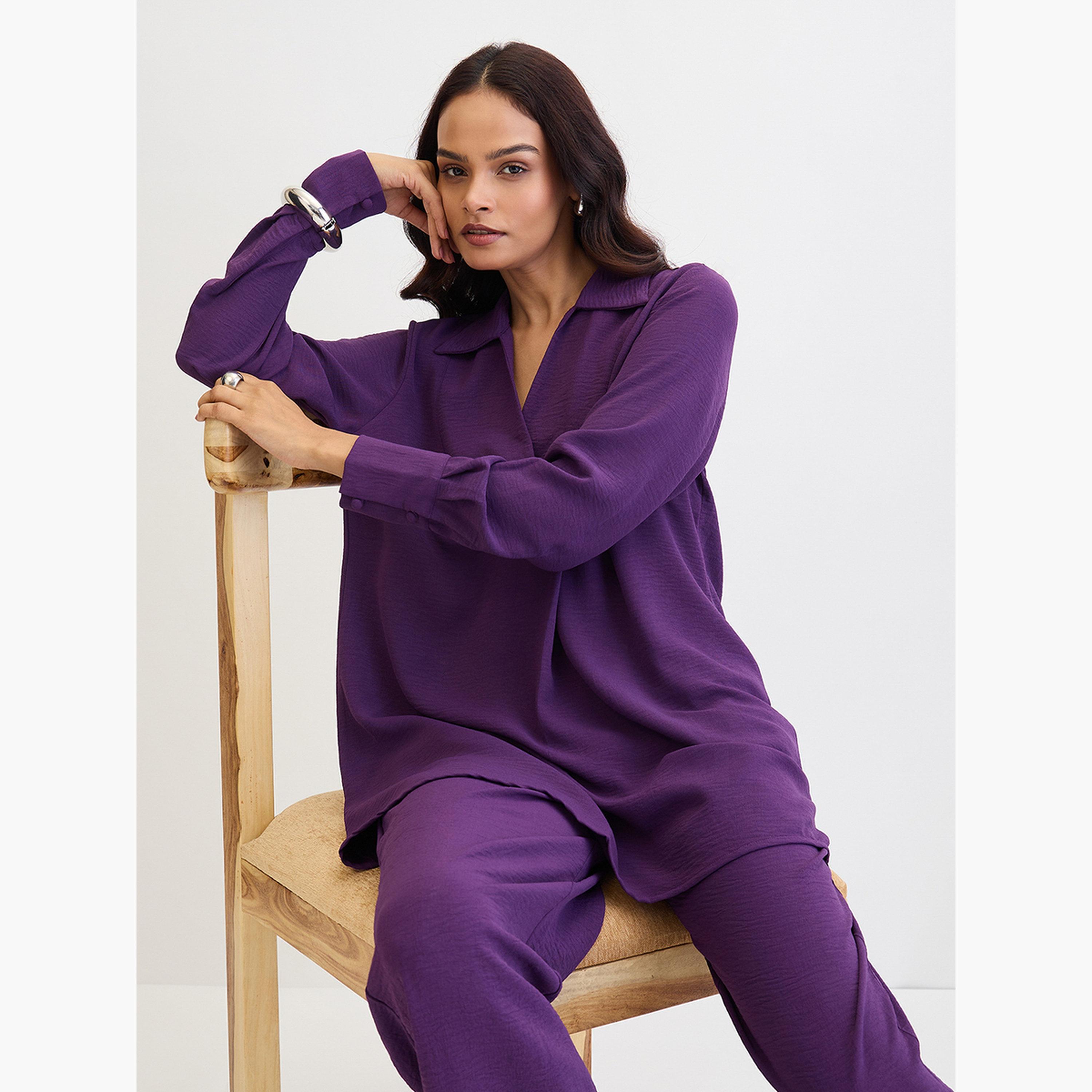 فيميلا - طقم نسائي مكوّن من توب طويل وبنطال-women-clothing-coordsets-image-4