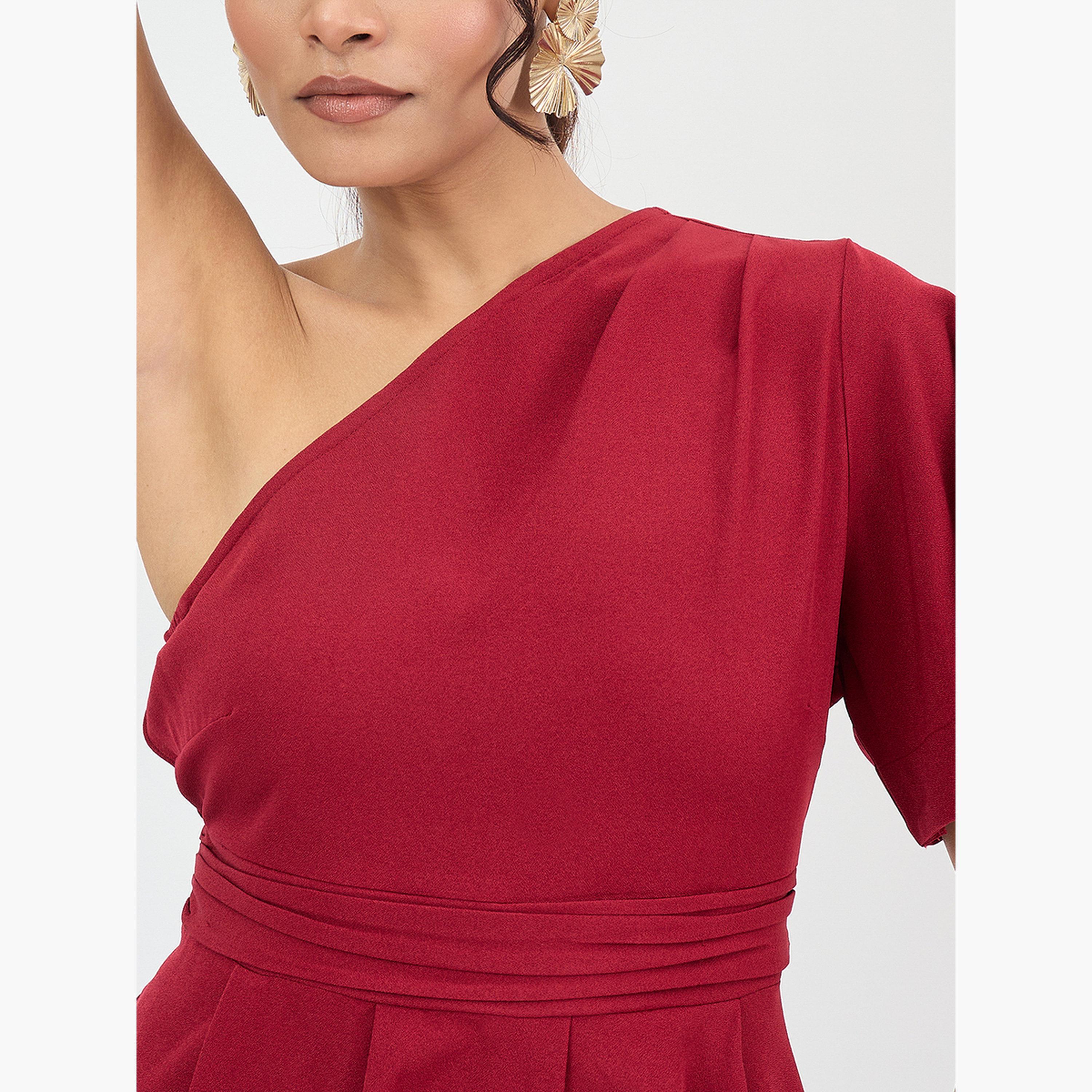 Femmella Women Asymmetric One Shoulder Top and Pants Co-Ords-women-clothing-coordsets-image-6
