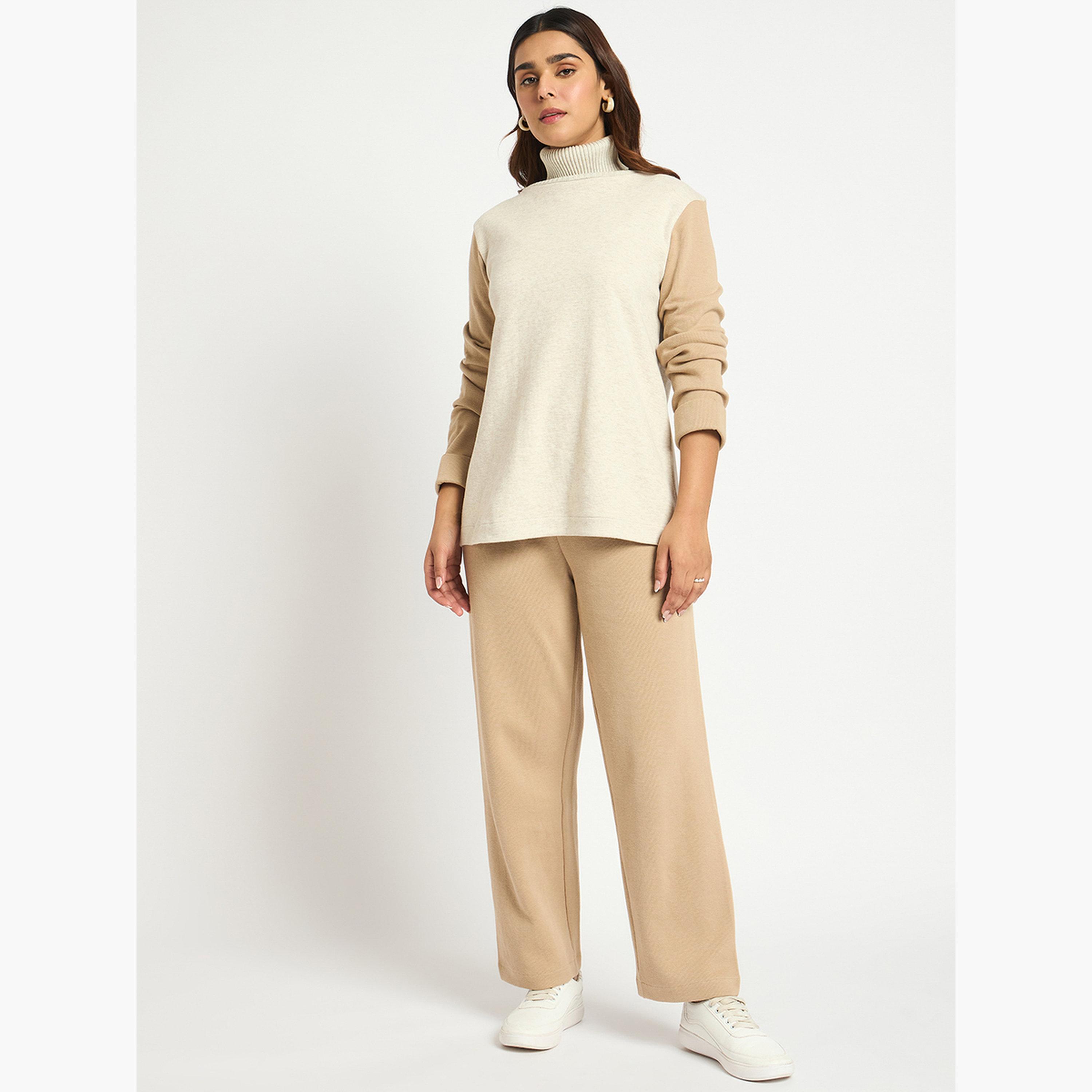 فيميلا - مجموعة من السترات والبنطالات المحبوكة بألوان متعددة للنساء-women-clothing-coordsets-image-1