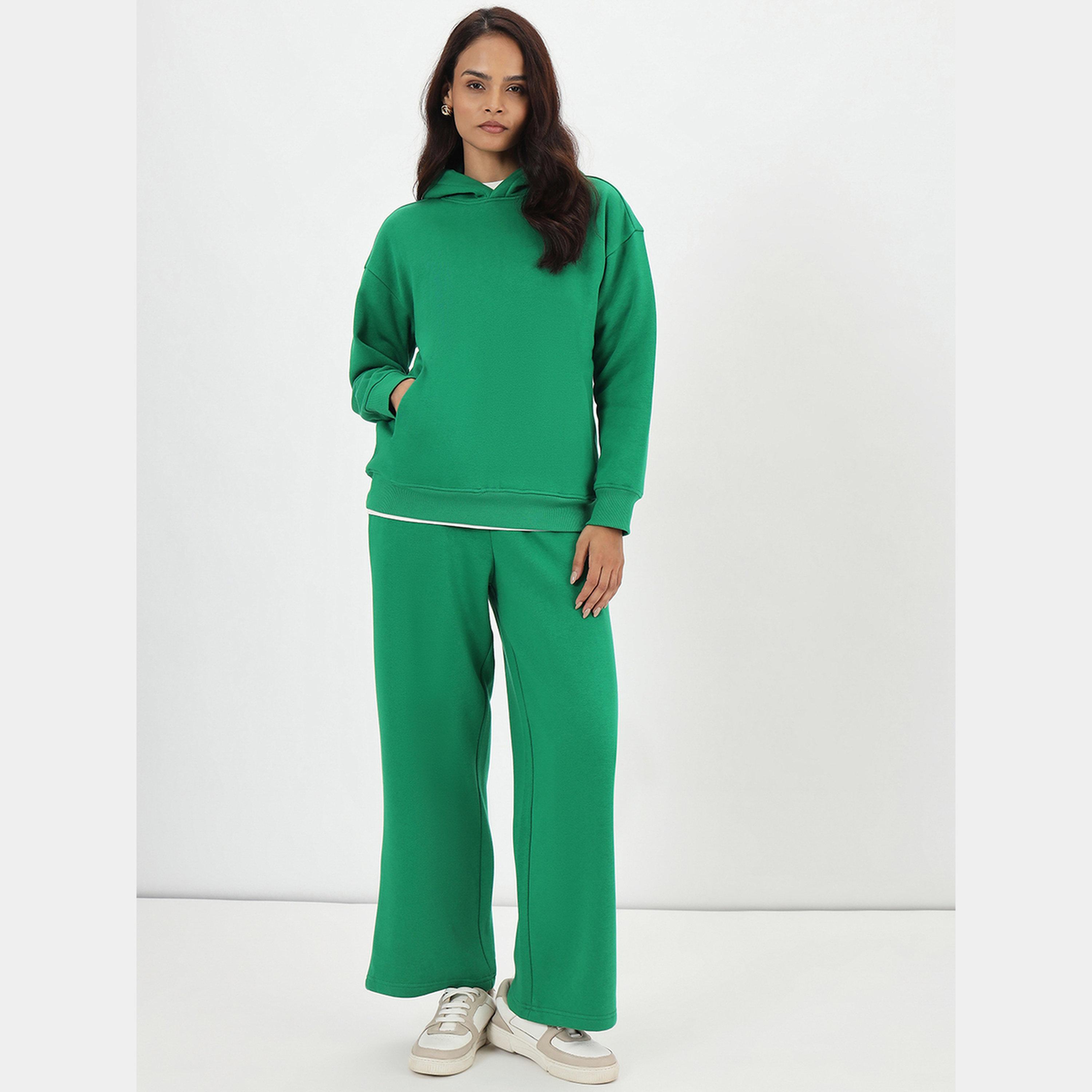 Femmella Bright Green Fleece Relaxed Fit Hoodie-women-clothing-hoodiesandsweatshirts-hoodies-image-2