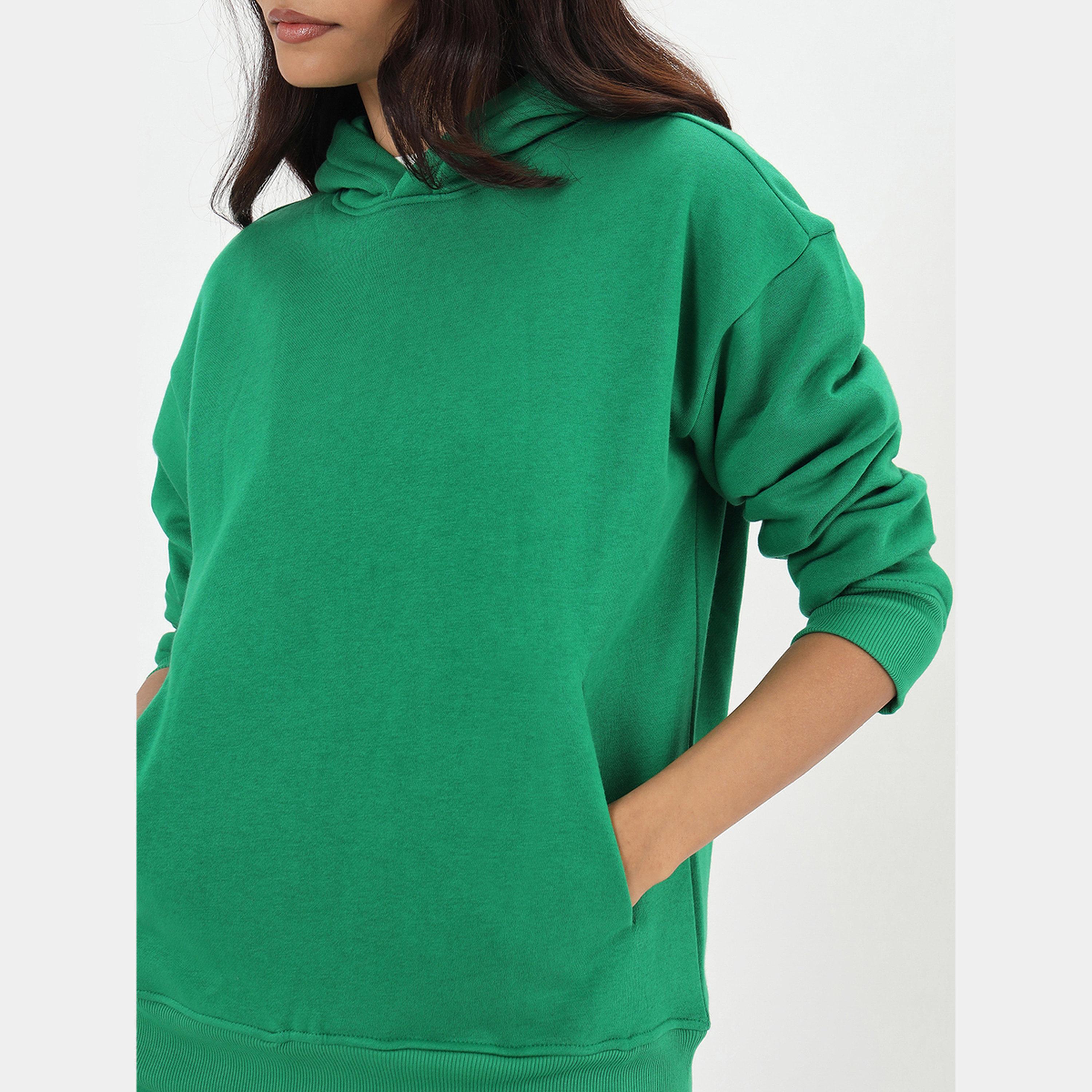 Femmella Bright Green Fleece Relaxed Fit Hoodie-women-clothing-hoodiesandsweatshirts-hoodies-image-5
