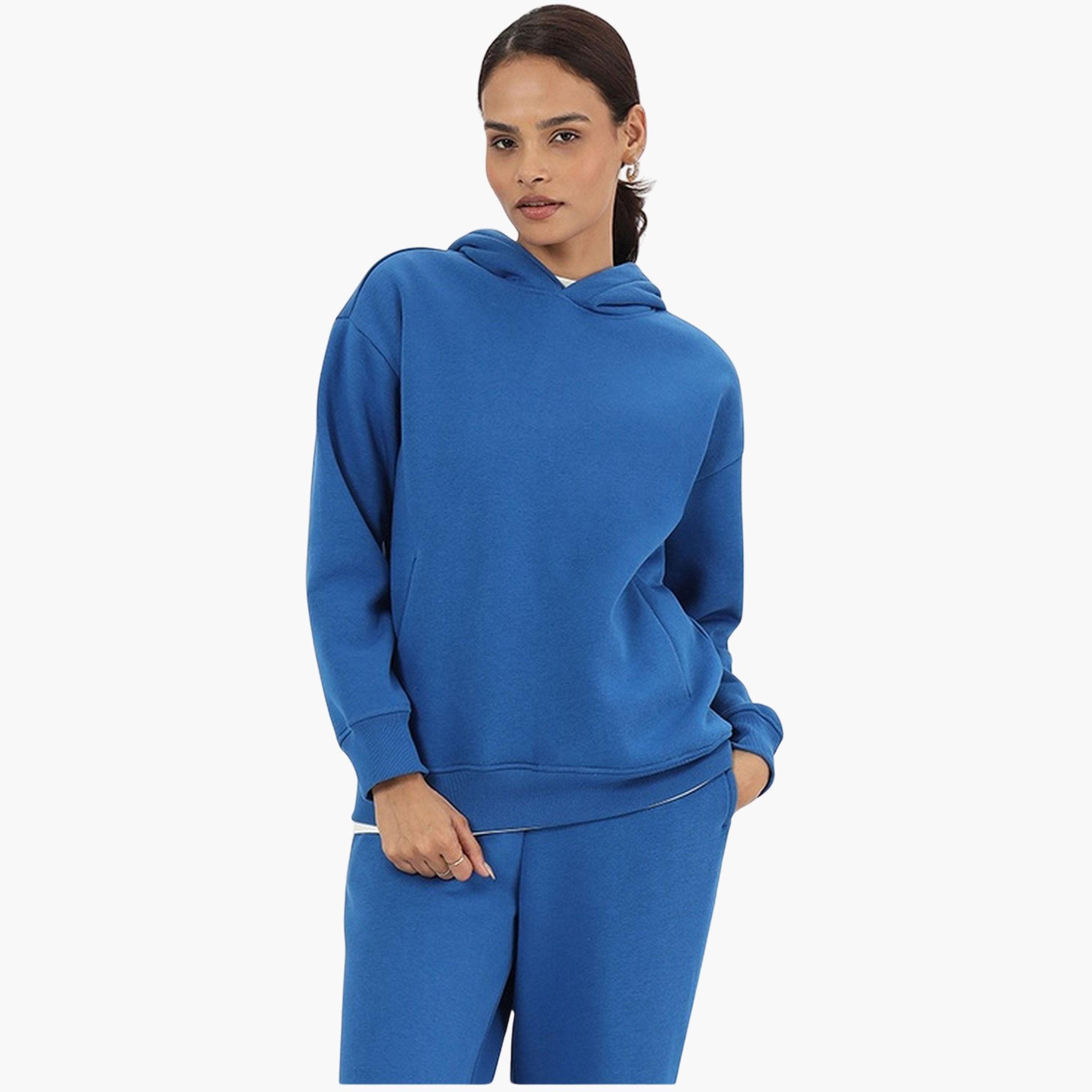 فيميلا - هودي نسائي صوف بأكمام طويلة ورقبة سادة وغطاء للرأس-women-clothing-hoodiesandsweatshirts-hoodies-image-1