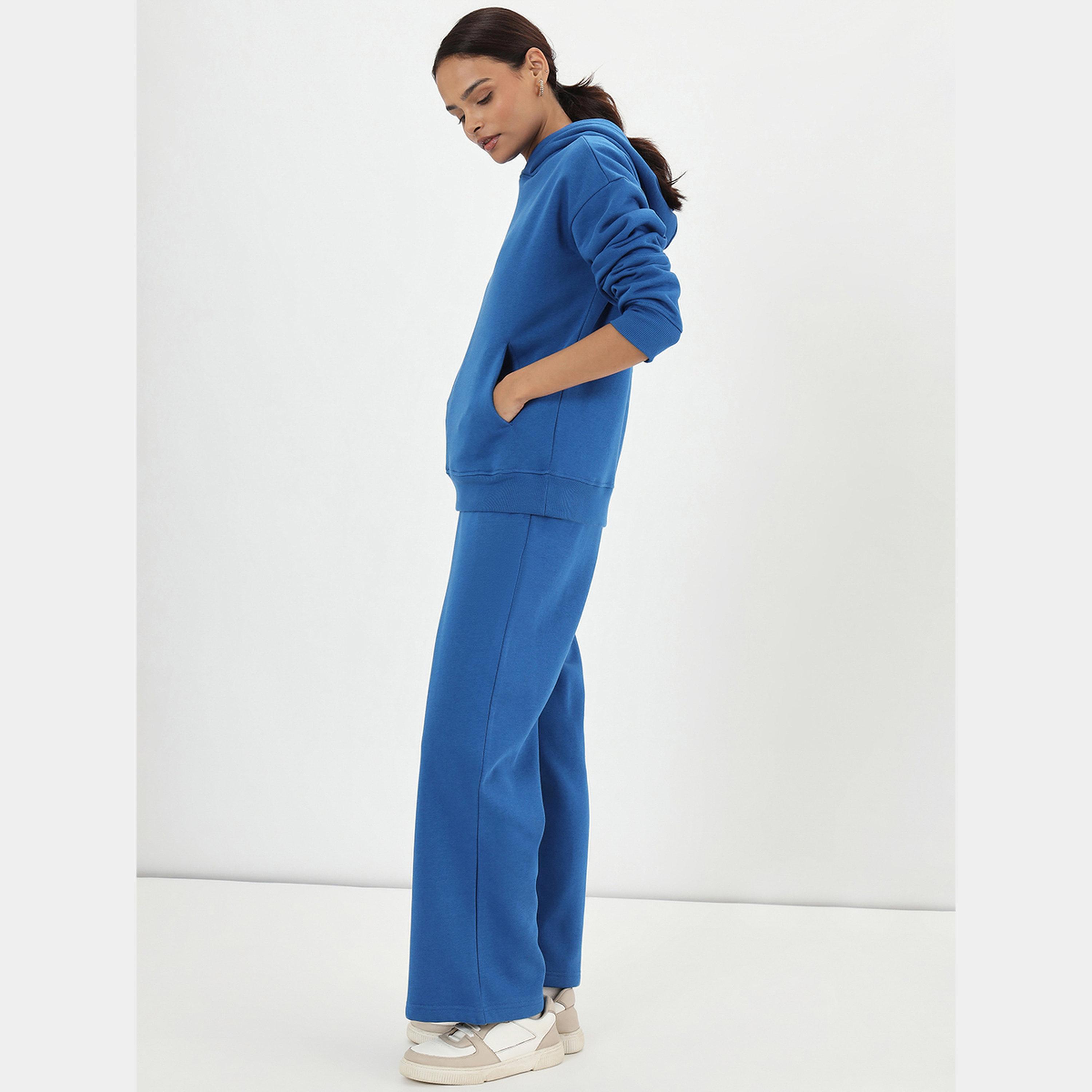 Femmella Royal Blue Fleece Relaxed Fit Hoodie-women-clothing-hoodiesandsweatshirts-hoodies-image-2