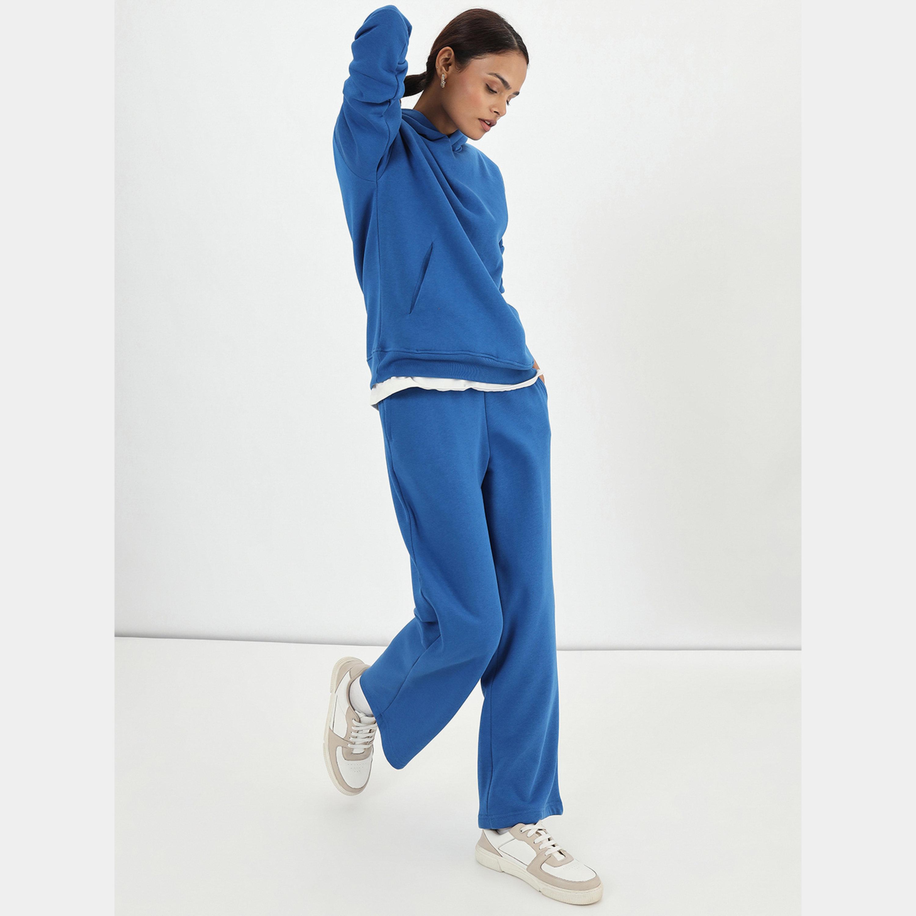 Femmella Royal Blue Fleece Relaxed Fit Hoodie-women-clothing-hoodiesandsweatshirts-hoodies-image-5