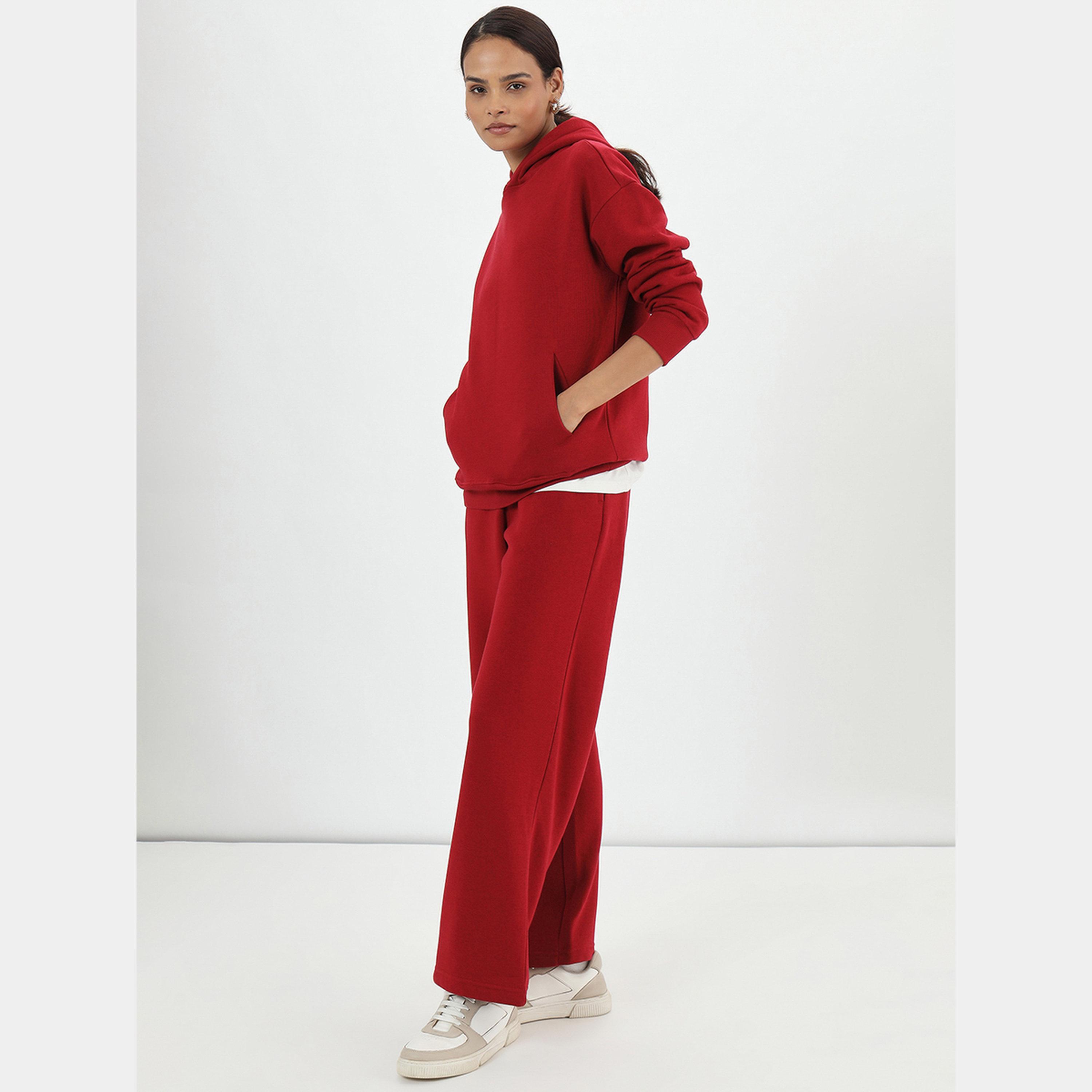 Femmella Red Fleece Relaxed Fit Hoodie-women-clothing-hoodiesandsweatshirts-hoodies-image-4
