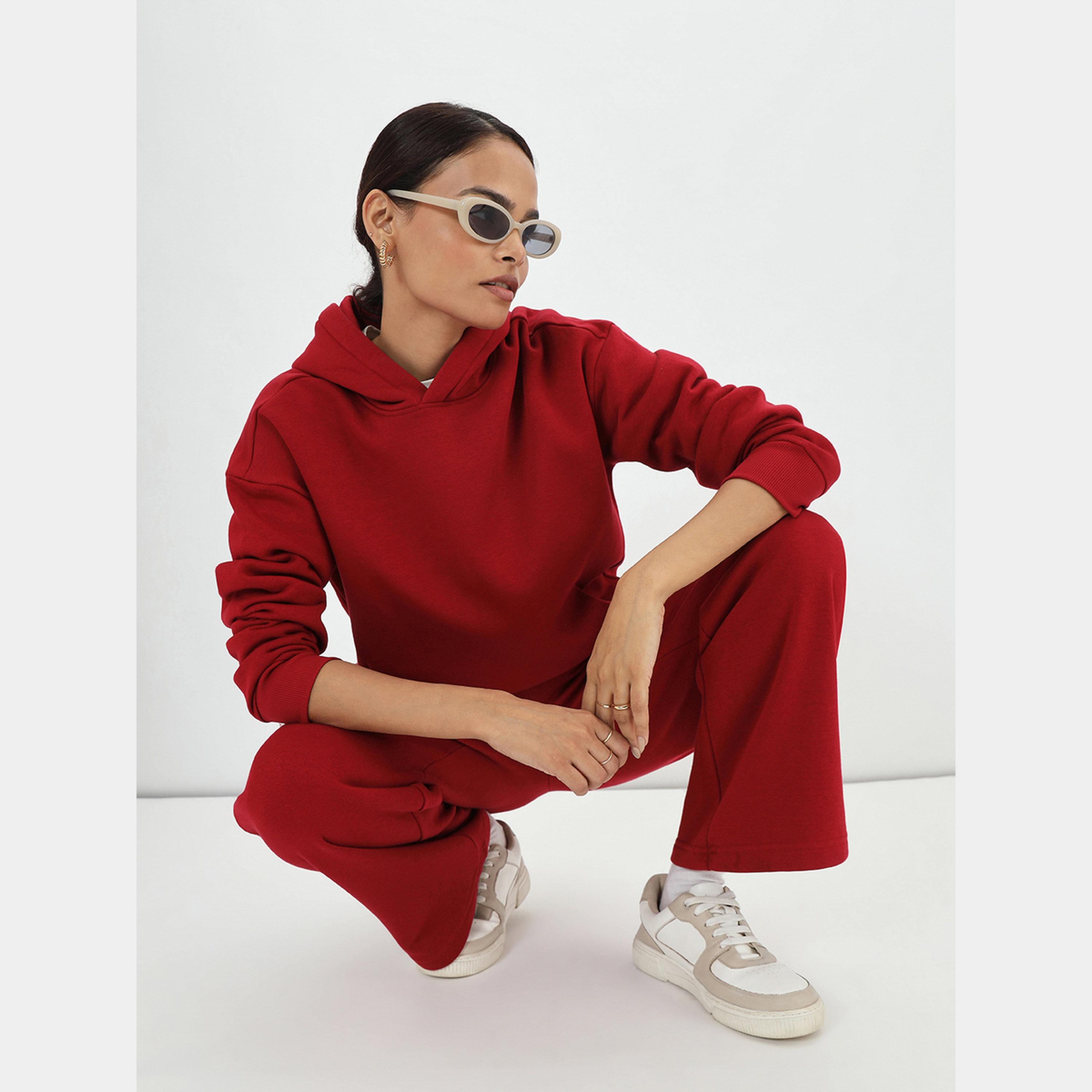 فيميلا - هودي نسائي صوف بأكمام طويلة ورقبة سادة وغطاء للرأس-women-clothing-hoodiesandsweatshirts-hoodies-image-6